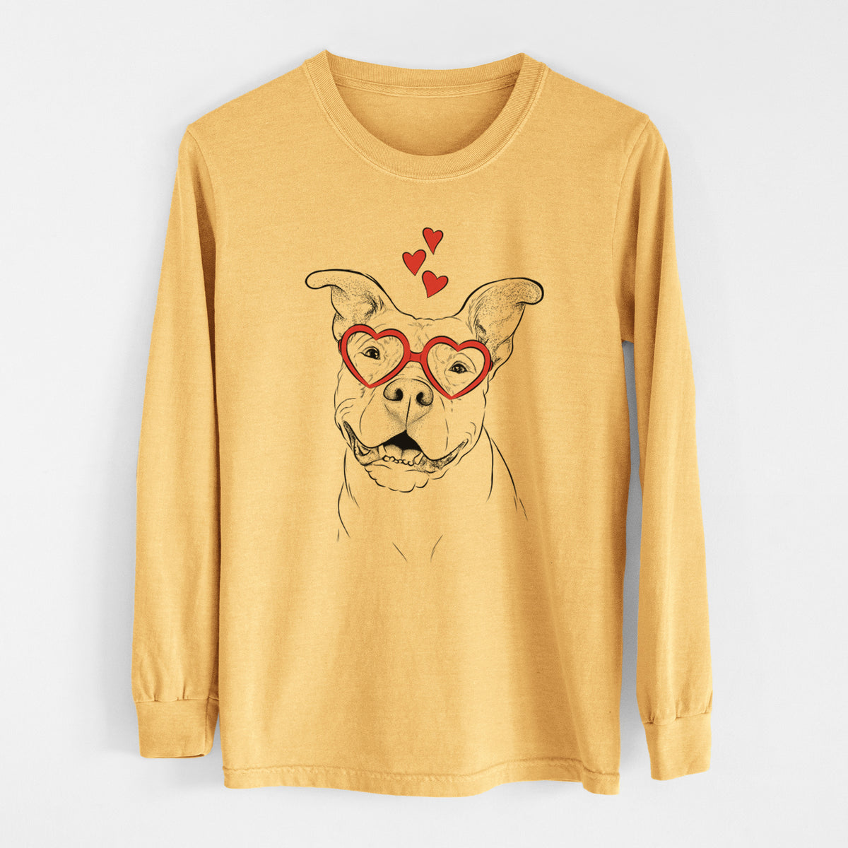 Valentine Malibu the Staffordshire Terrier/Pitbull Mix - Heavyweight 100% Cotton Long Sleeve