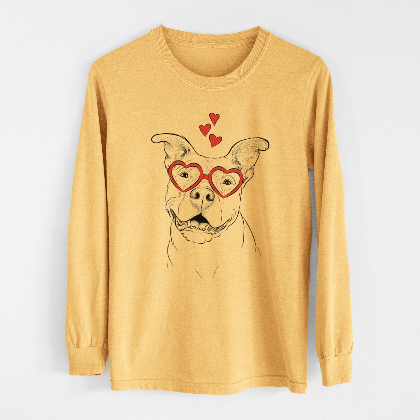 Valentine Malibu the Staffordshire Terrier/Pitbull Mix - Heavyweight 100% Cotton Long Sleeve