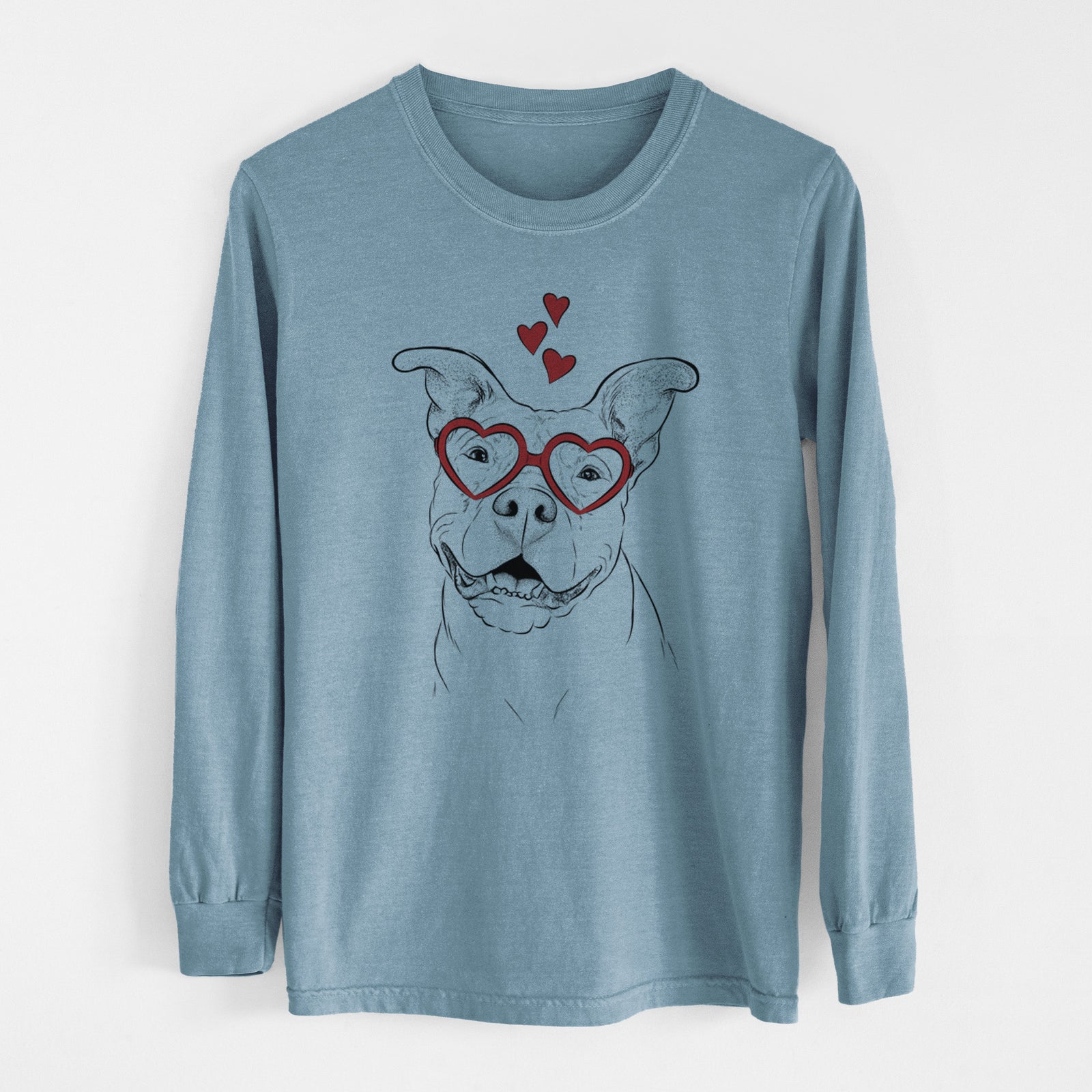 Valentine Malibu the Staffordshire Terrier/Pitbull Mix - Heavyweight 100% Cotton Long Sleeve