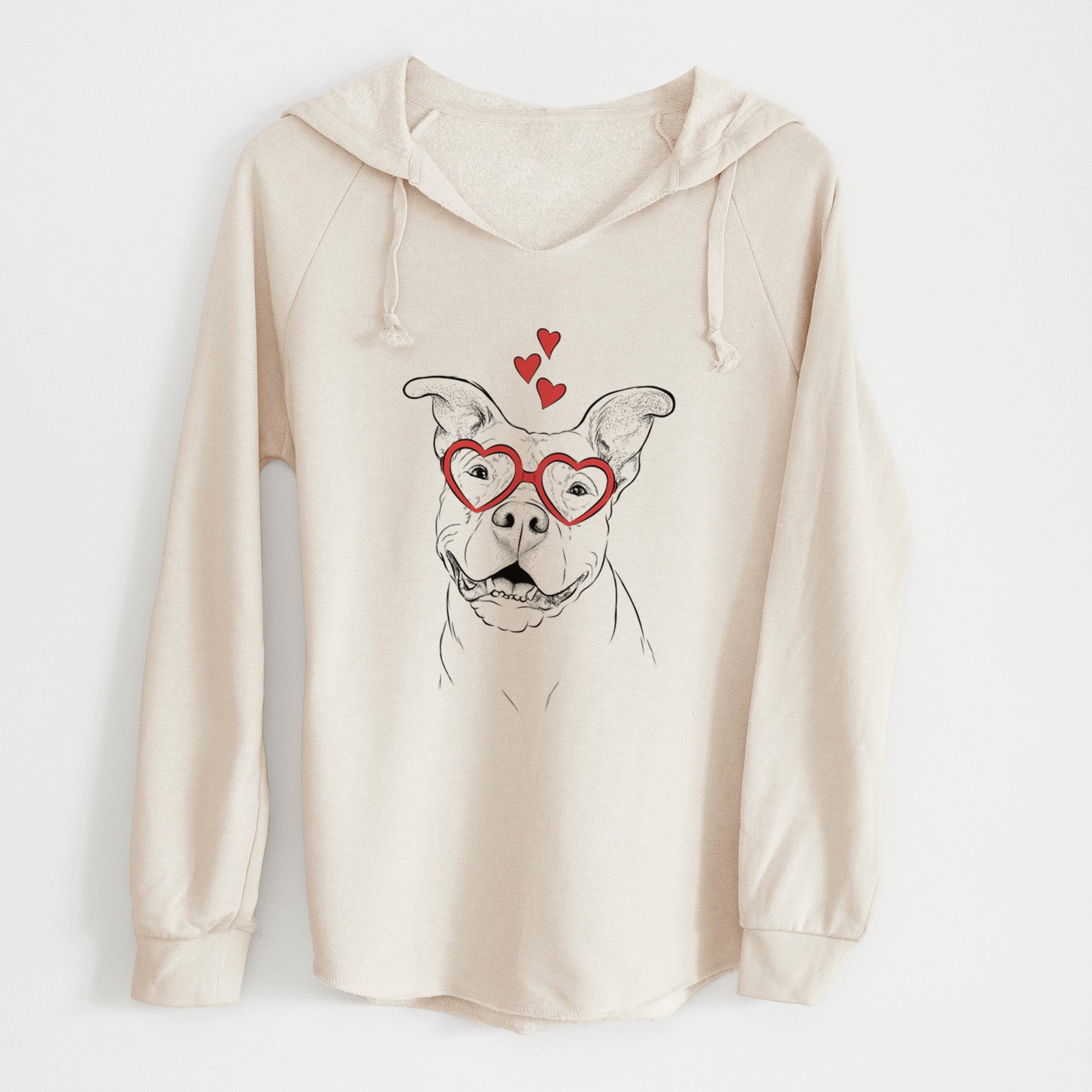 Valentine Malibu the Staffordshire Terrier/Pitbull Mix - Cali Wave Hooded Sweatshirt