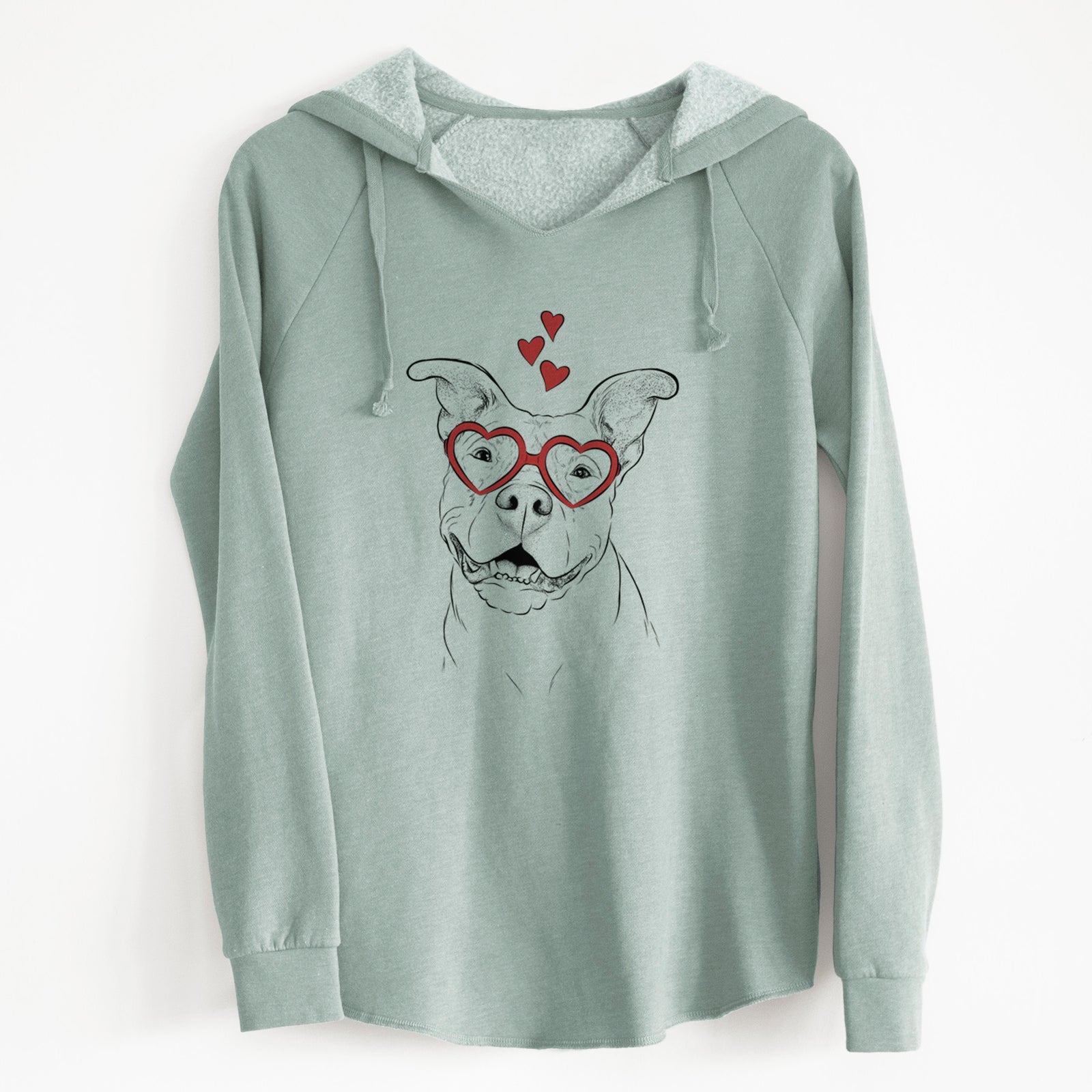 Valentine Malibu the Staffordshire Terrier/Pitbull Mix - Cali Wave Hooded Sweatshirt