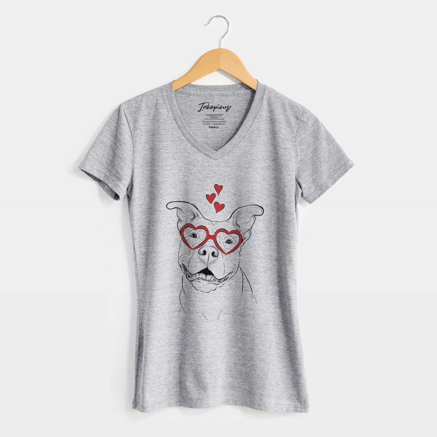 Valentine Malibu the Staffordshire Terrier/Pitbull Mix - Women's Perfect V-neck Shirt