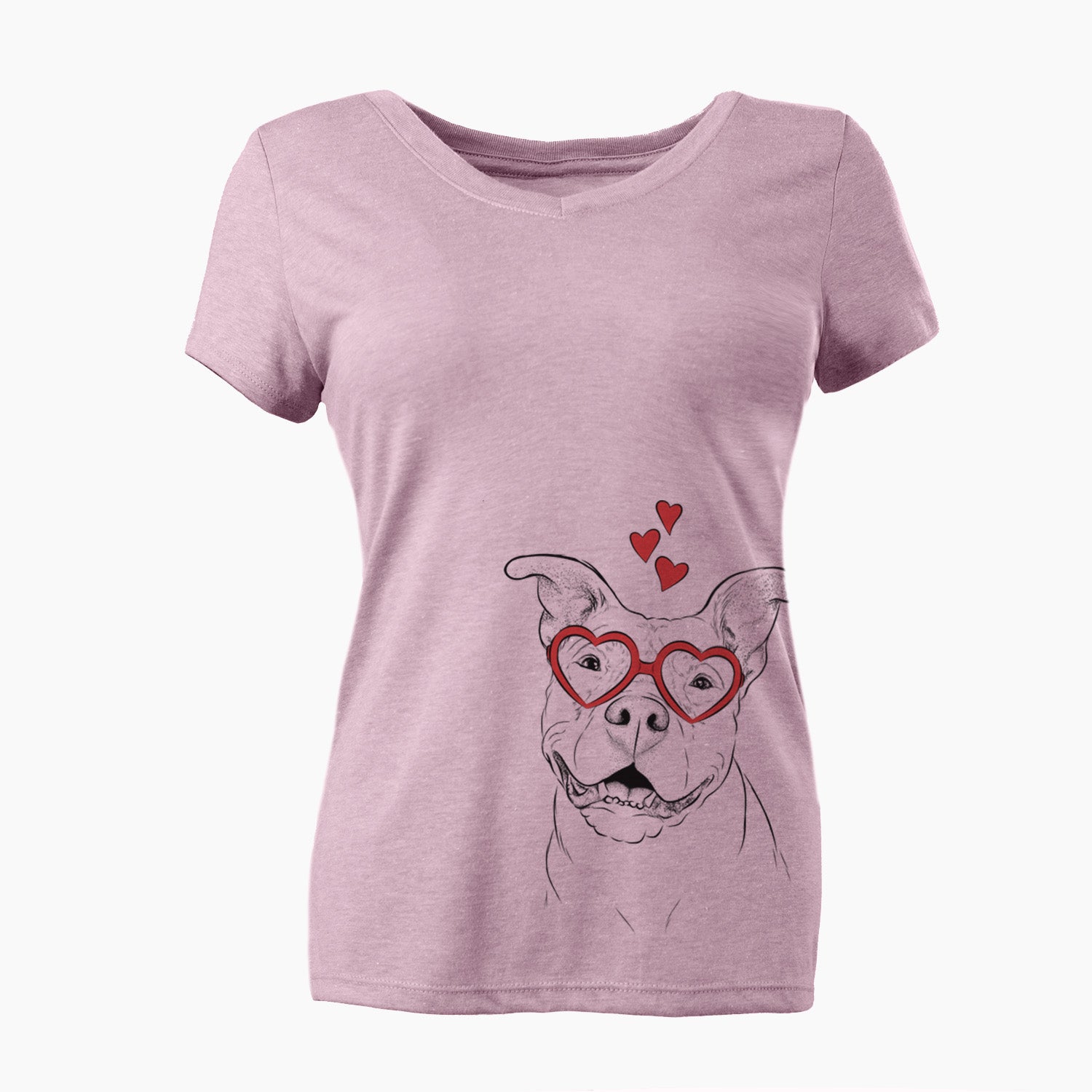 Valentine Malibu the Staffordshire Terrier/Pitbull Mix - Women's Perfect V-neck Shirt