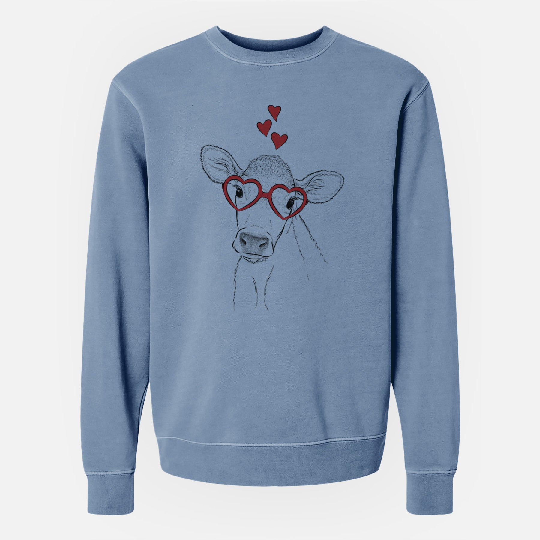 Valentine Malu the Cow - Unisex Pigment Dyed Crew Sweatshirt
