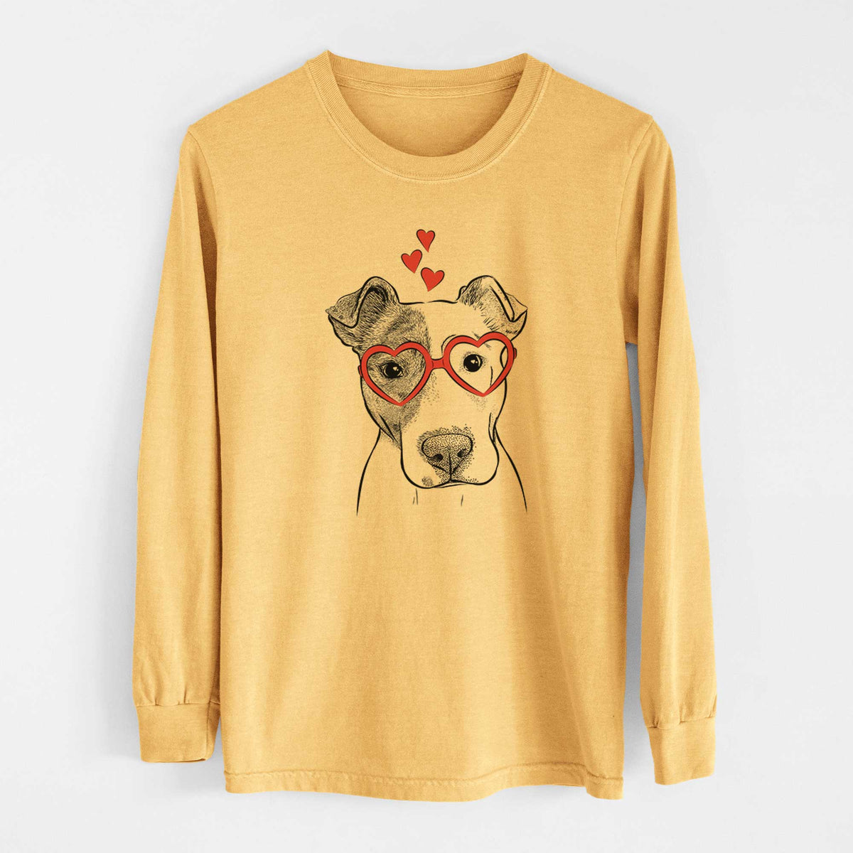Valentine Manchi the Pitbull Mix - Heavyweight 100% Cotton Long Sleeve