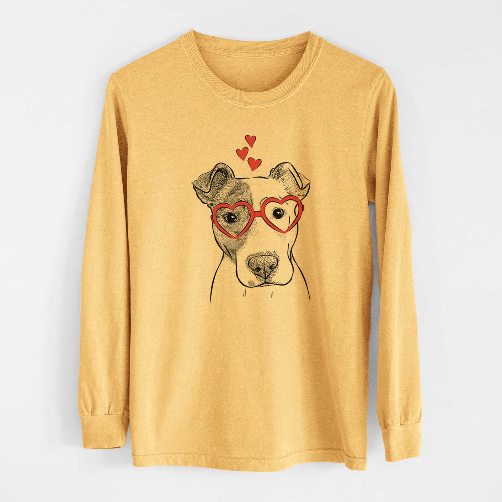 Valentine Manchi the Pitbull Mix - Heavyweight 100% Cotton Long Sleeve