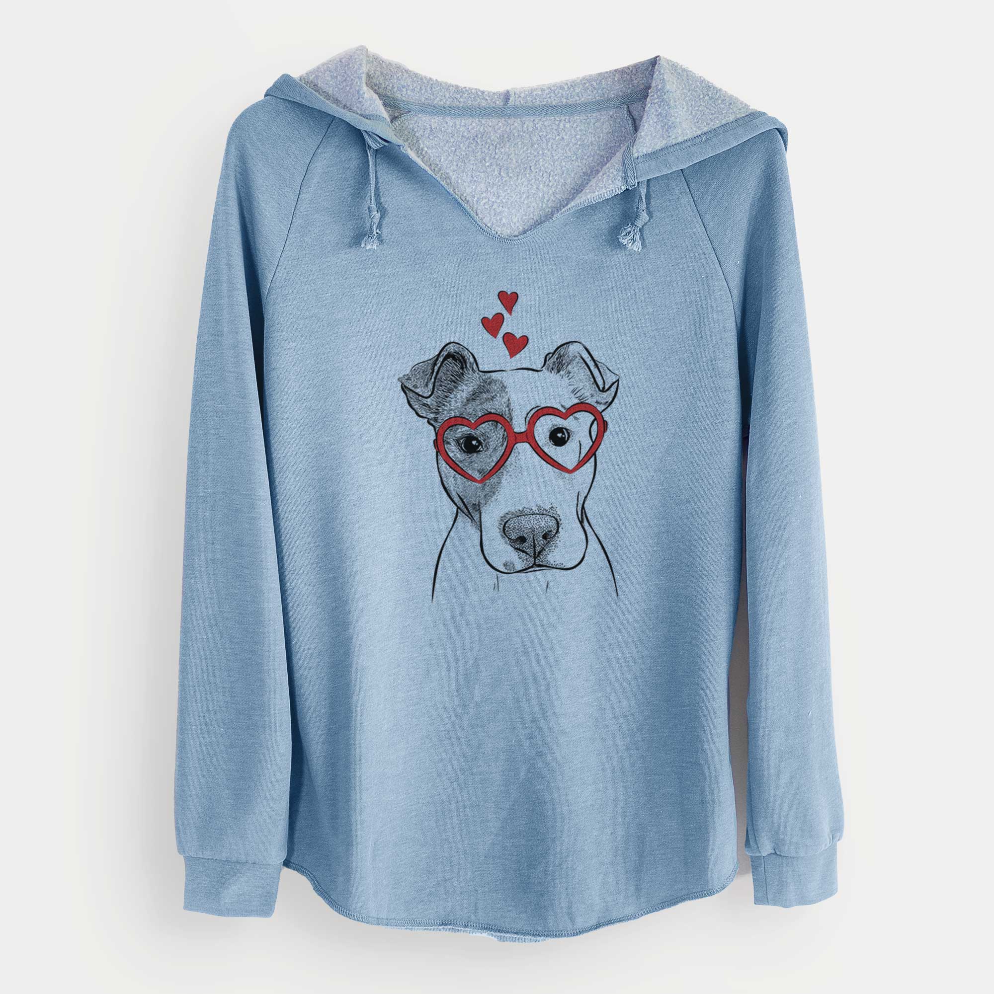 Valentine Manchi the Pitbull Mix - Cali Wave Hooded Sweatshirt