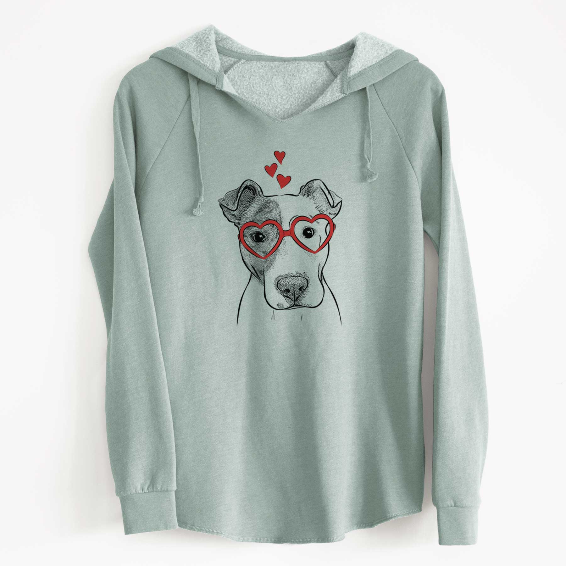 Valentine Manchi the Pitbull Mix - Cali Wave Hooded Sweatshirt