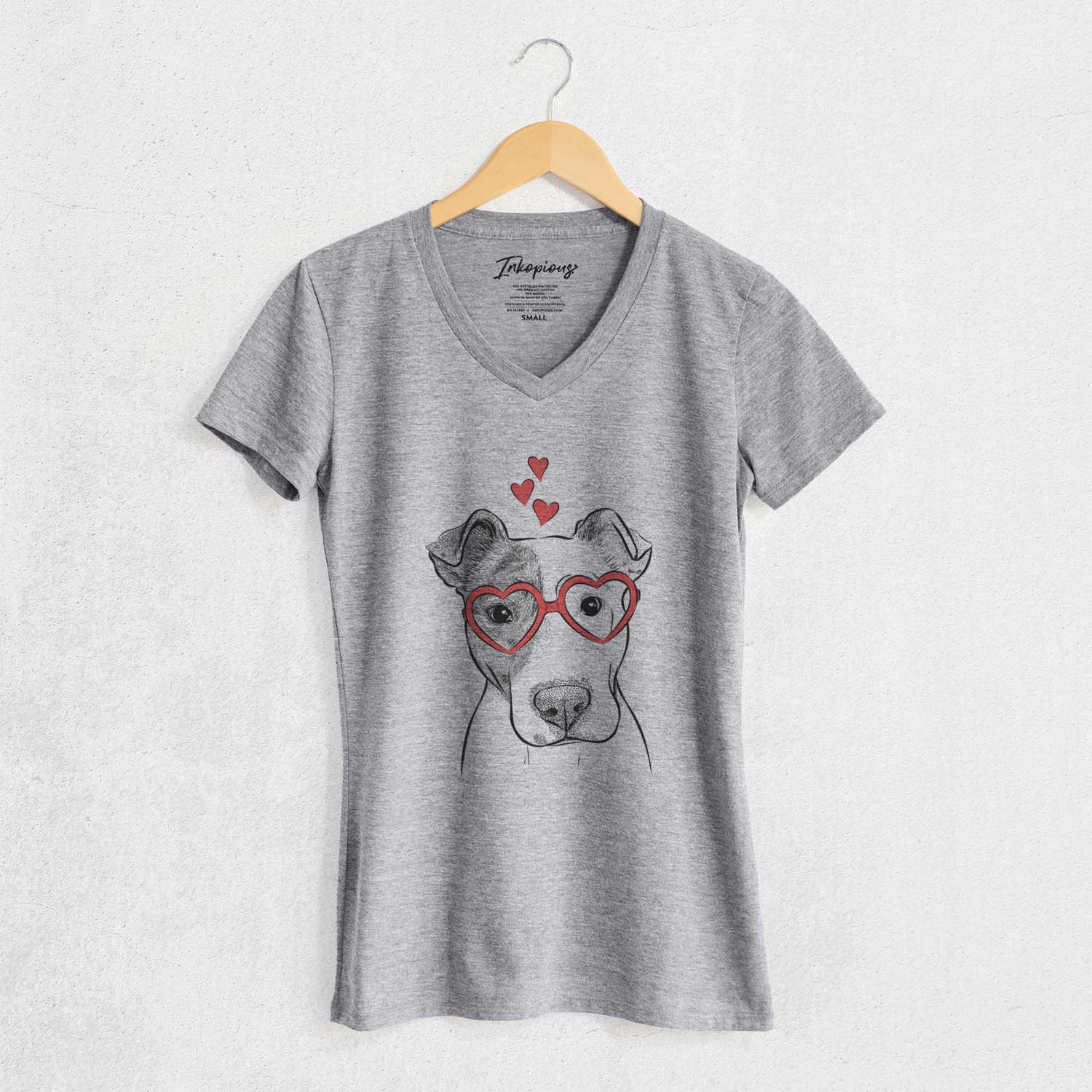 Valentine Manchi the Pitbull Mix - Women's V-neck Shirt