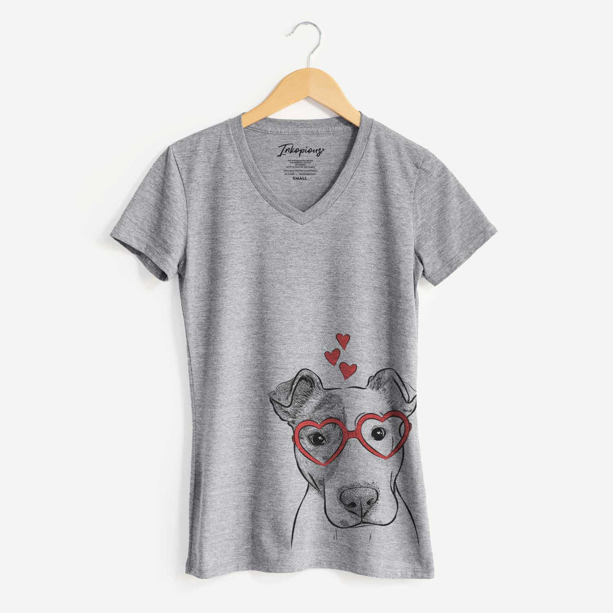 Valentine Manchi the Pitbull Mix - Women's V-neck Shirt