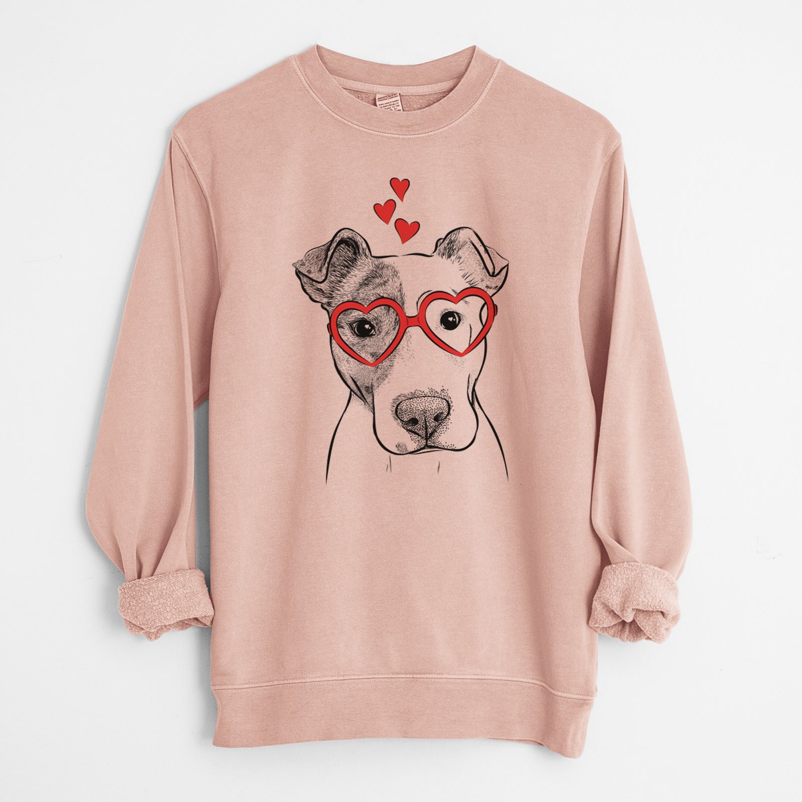 Valentine Manchi the Pitbull Mix - Unisex Pigment Dyed Crew Sweatshirt