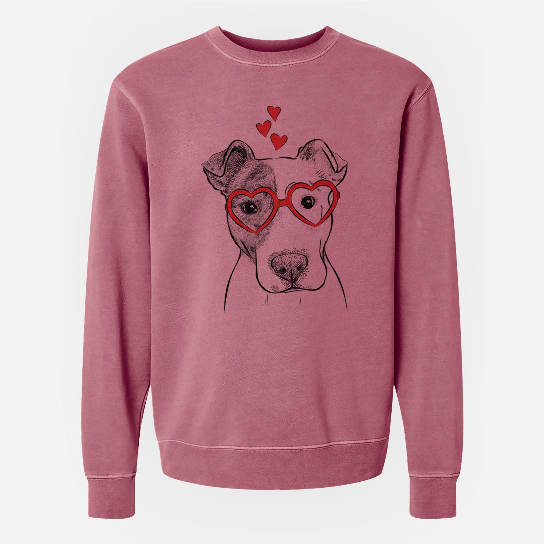 Valentine Manchi the Pitbull Mix - Unisex Pigment Dyed Crew Sweatshirt