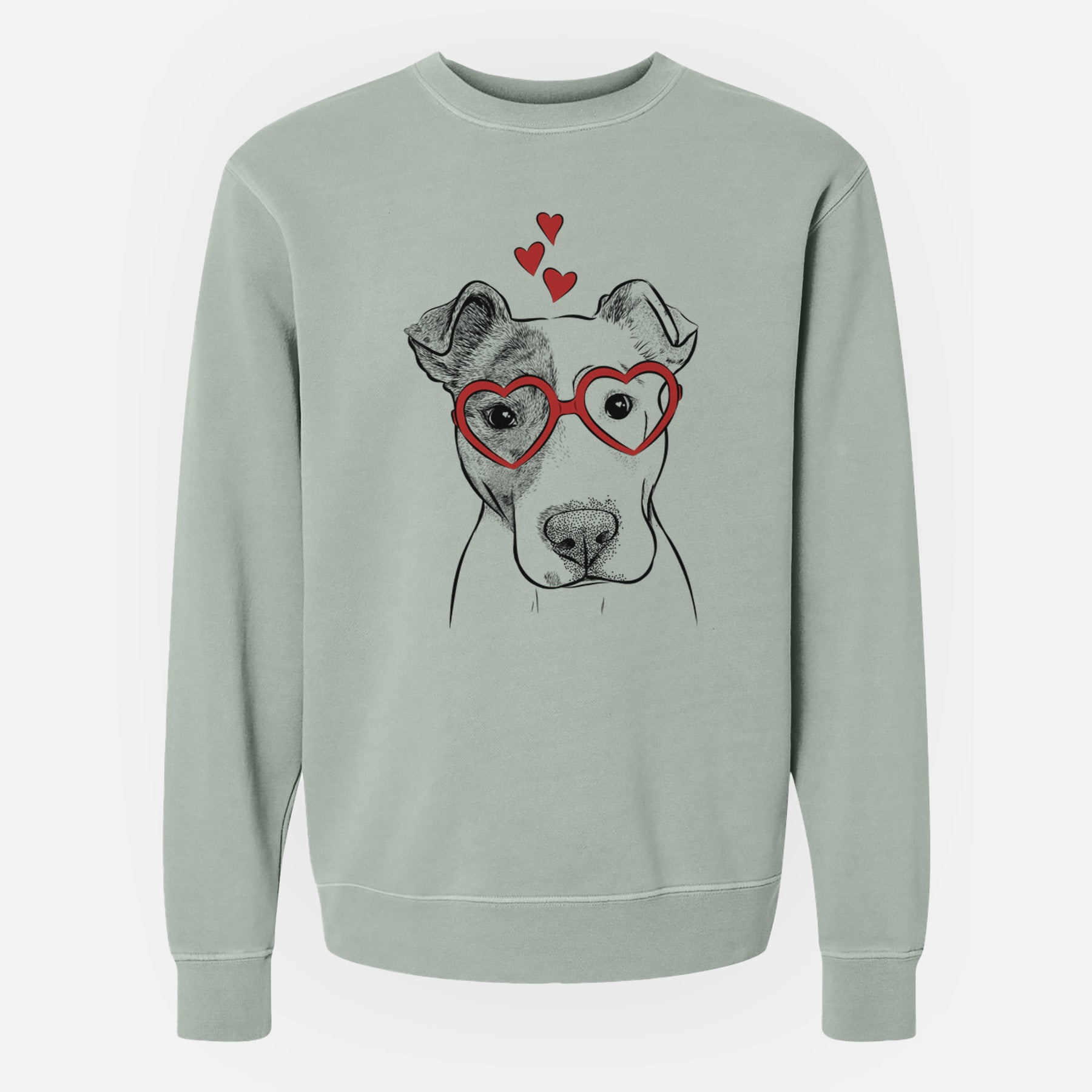 Valentine Manchi the Pitbull Mix - Unisex Pigment Dyed Crew Sweatshirt