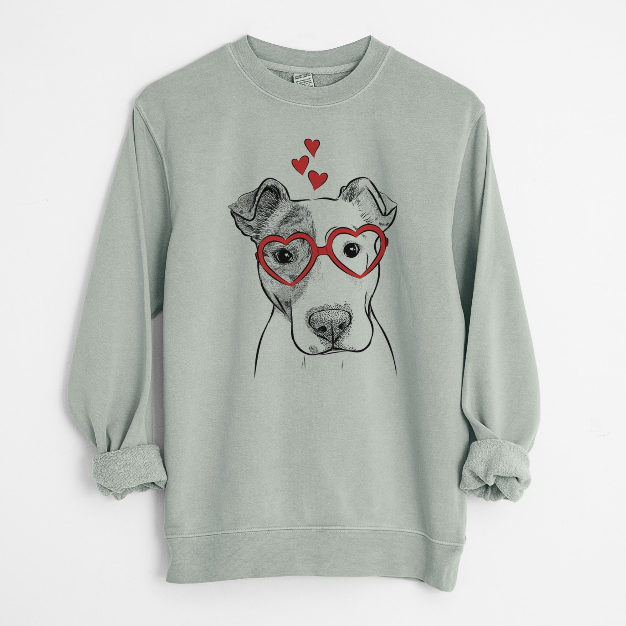 Valentine Manchi the Pitbull Mix - Unisex Pigment Dyed Crew Sweatshirt