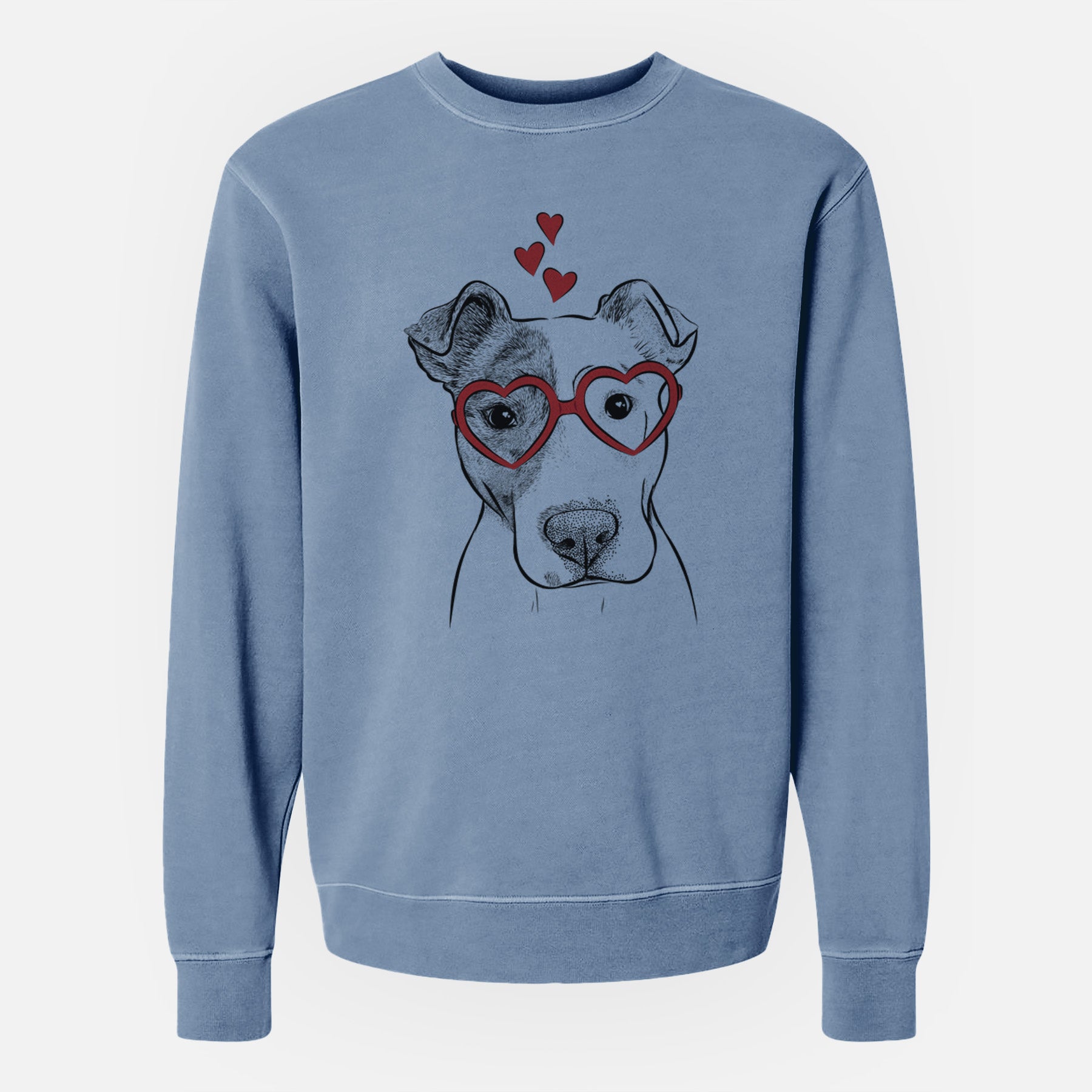 Valentine Manchi the Pitbull Mix - Unisex Pigment Dyed Crew Sweatshirt