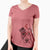 Valentine Manchi the Pitbull Mix - Women's V-neck Shirt