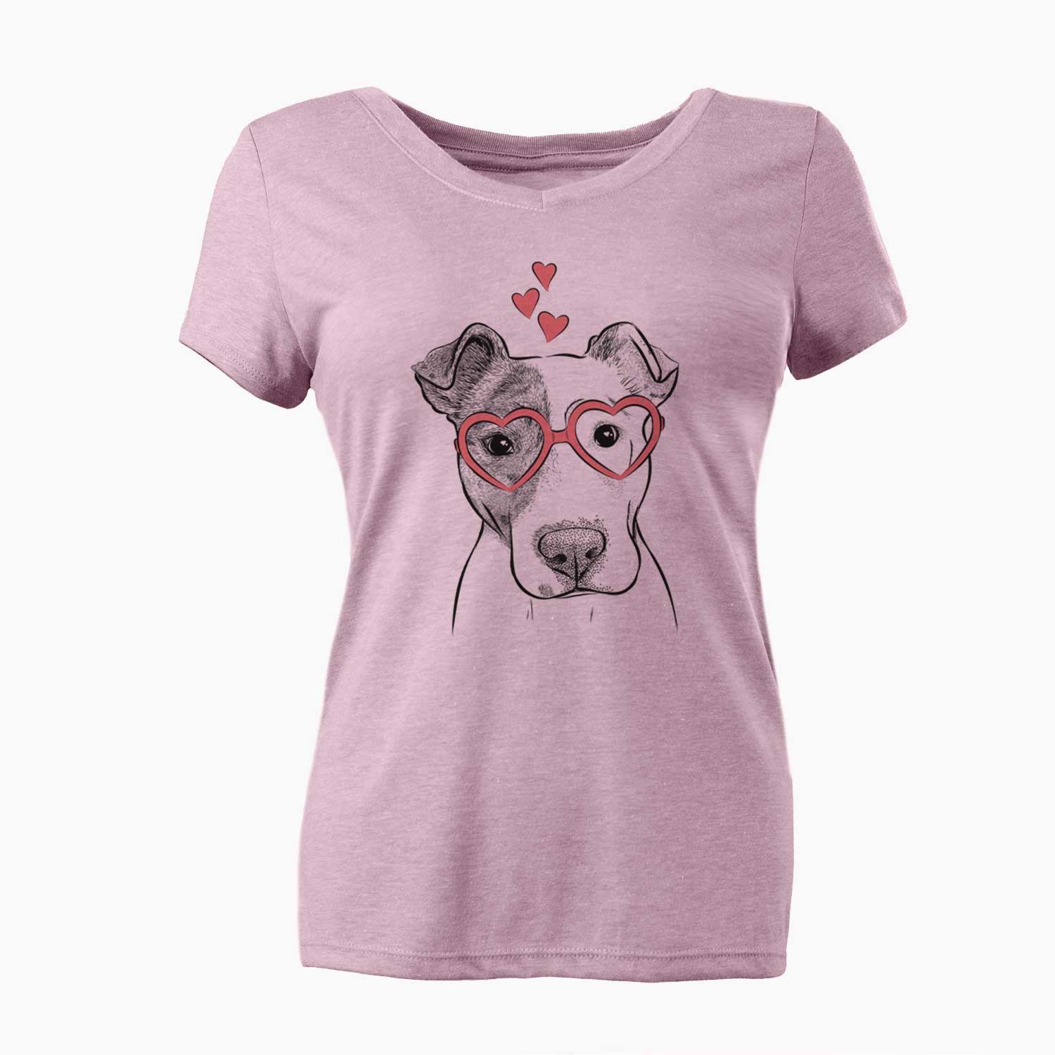 Valentine Manchi the Pitbull Mix - Women's V-neck Shirt