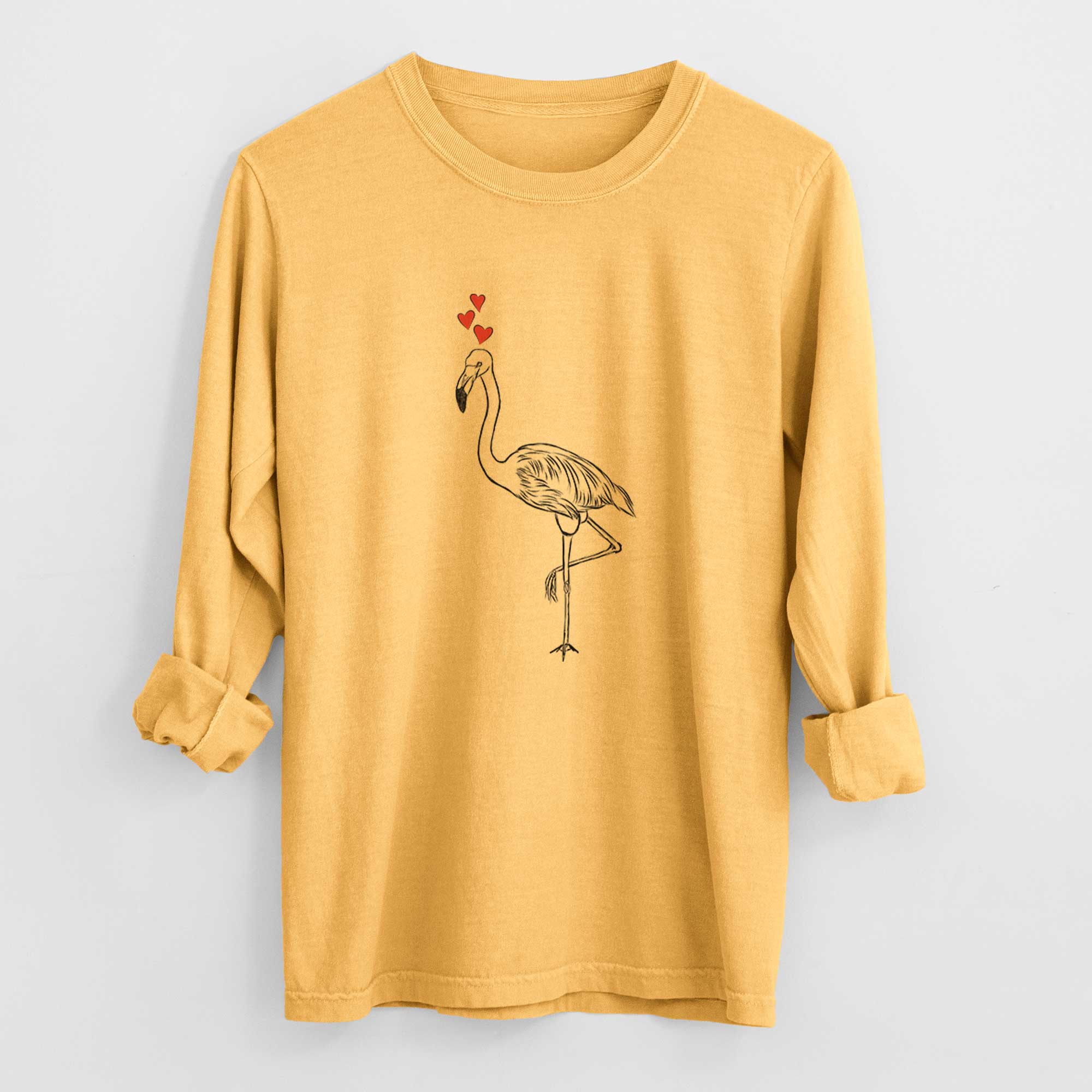 Valentine Mango the Flamingo - Heavyweight 100% Cotton Long Sleeve