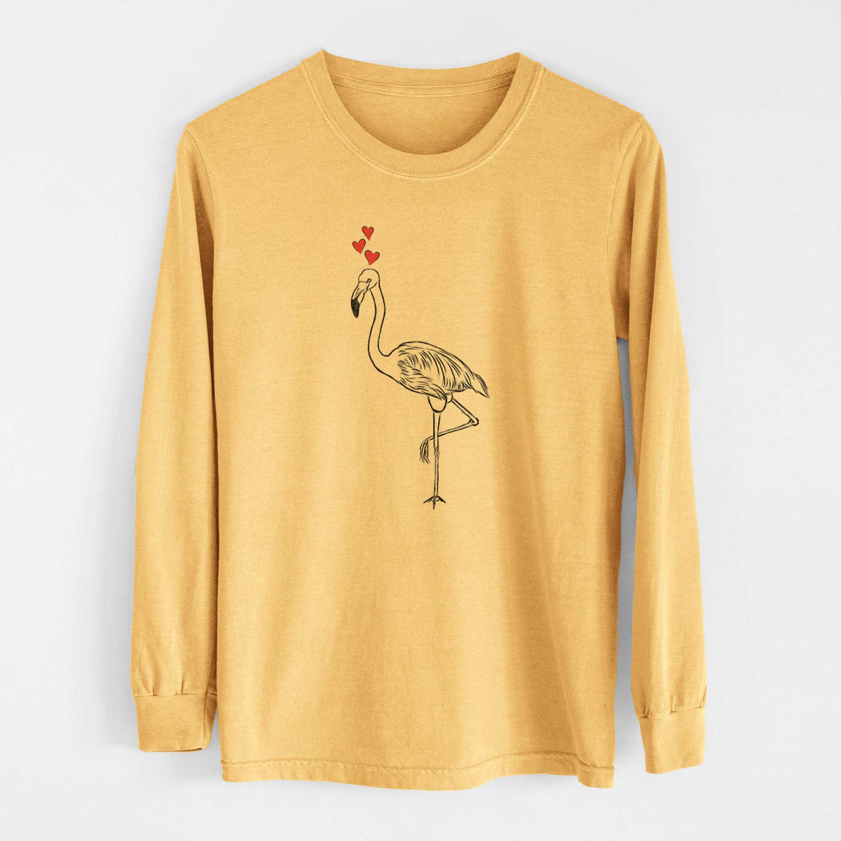 Valentine Mango the Flamingo - Heavyweight 100% Cotton Long Sleeve