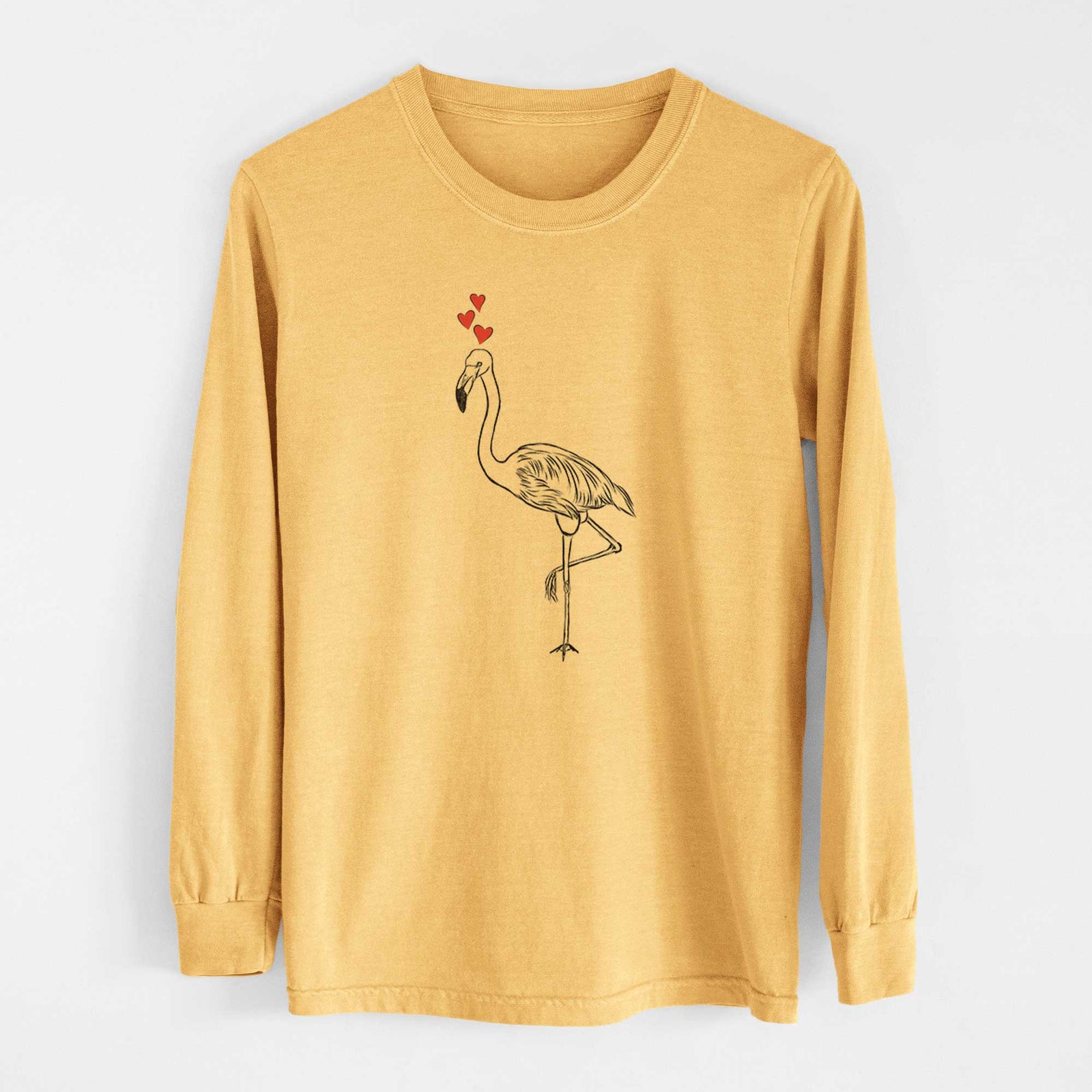 Valentine Mango the Flamingo - Heavyweight 100% Cotton Long Sleeve