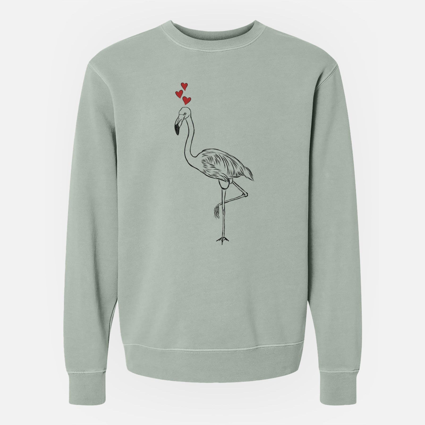 Valentine Mango the Flamingo - Unisex Pigment Dyed Crew Sweatshirt