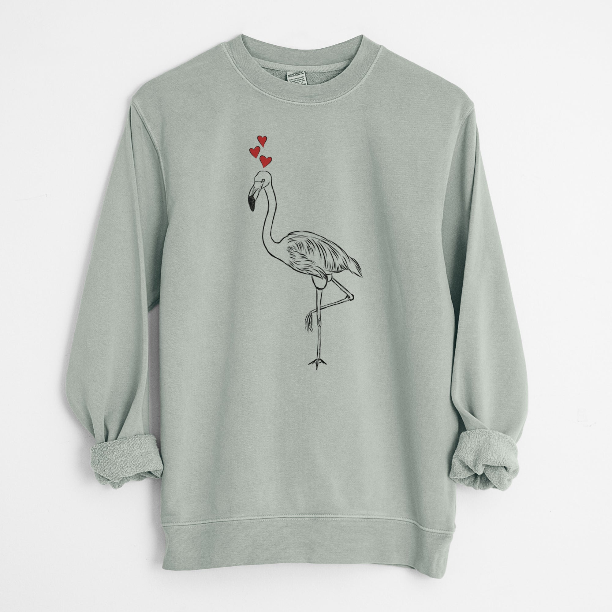 Valentine Mango the Flamingo - Unisex Pigment Dyed Crew Sweatshirt