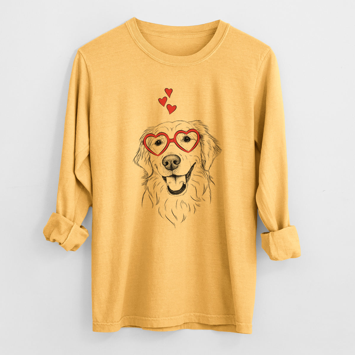 Valentine Maple the Golden Retriever - Heavyweight 100% Cotton Long Sleeve