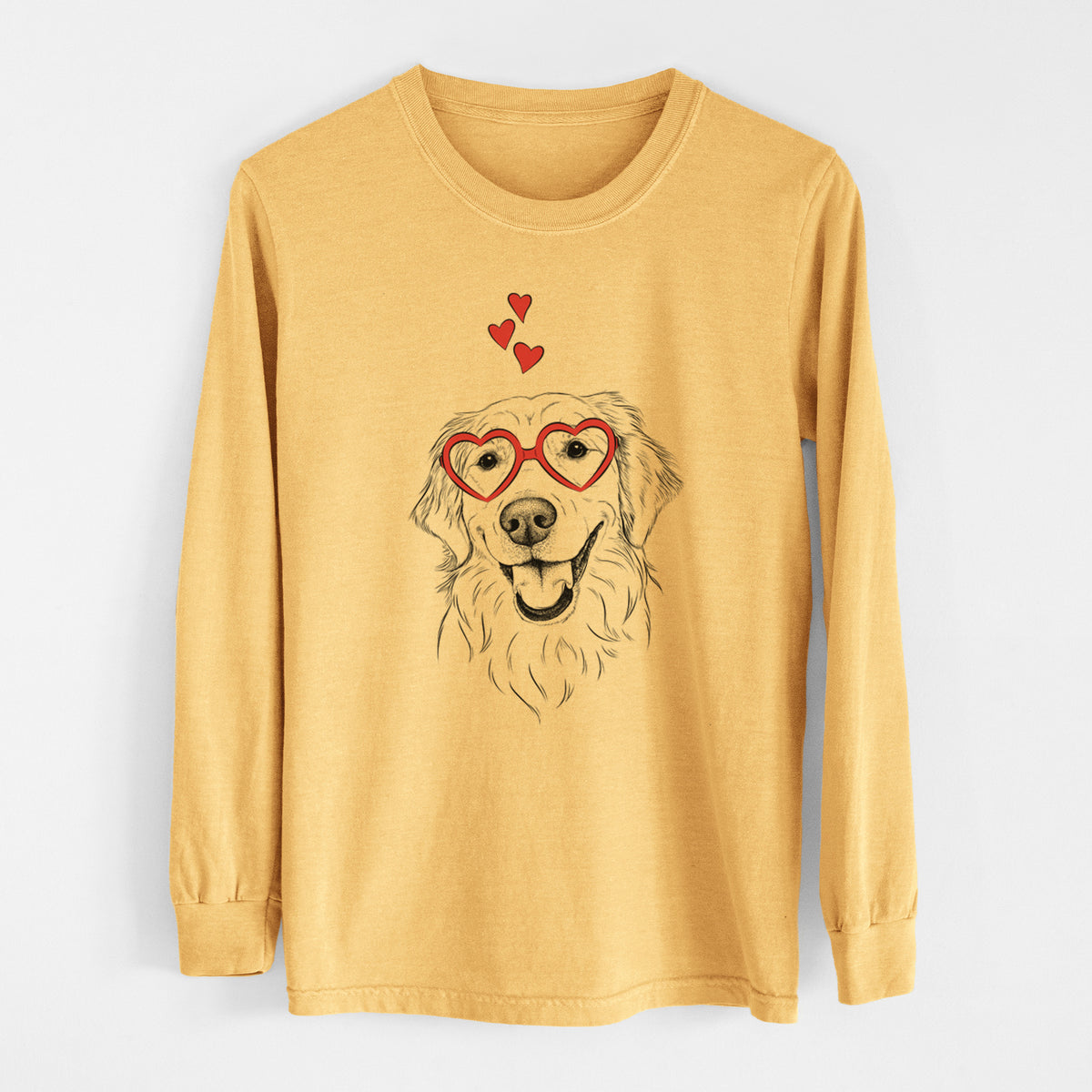 Valentine Maple the Golden Retriever - Heavyweight 100% Cotton Long Sleeve