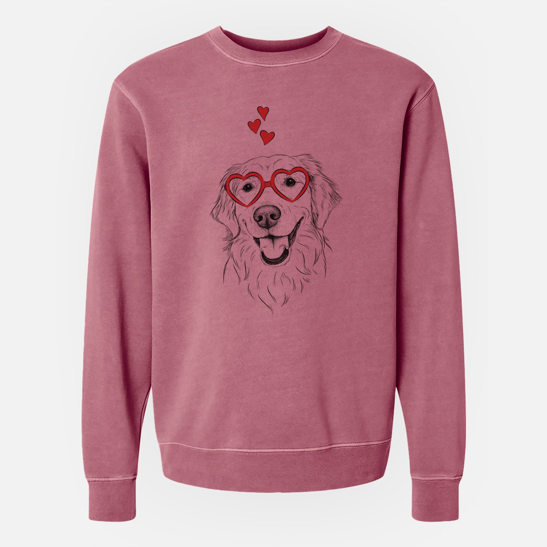 Valentine Maple the Golden Retriever - Unisex Pigment Dyed Crew Sweatshirt