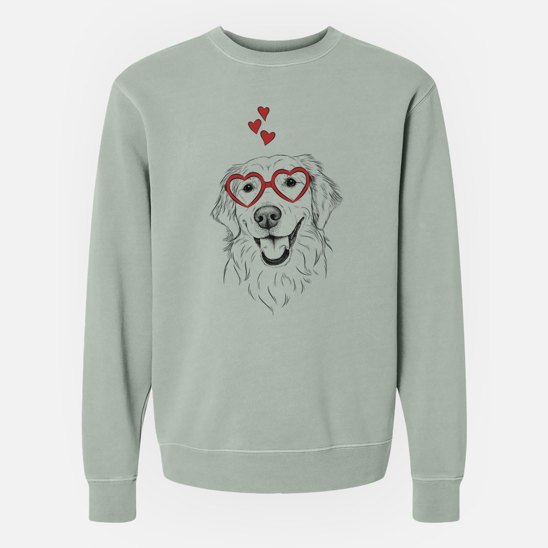 Valentine Maple the Golden Retriever - Unisex Pigment Dyed Crew Sweatshirt