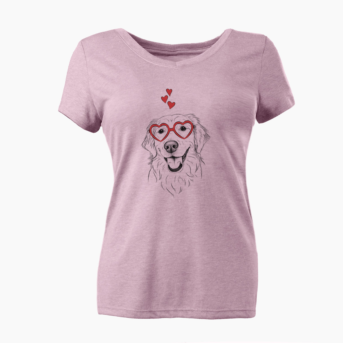 Valentine Maple the Golden Retriever - Women's Perfect V-neck Shirt
