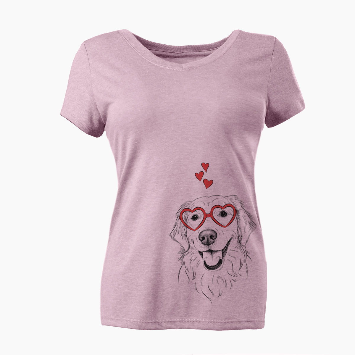 Valentine Maple the Golden Retriever - Women's Perfect V-neck Shirt