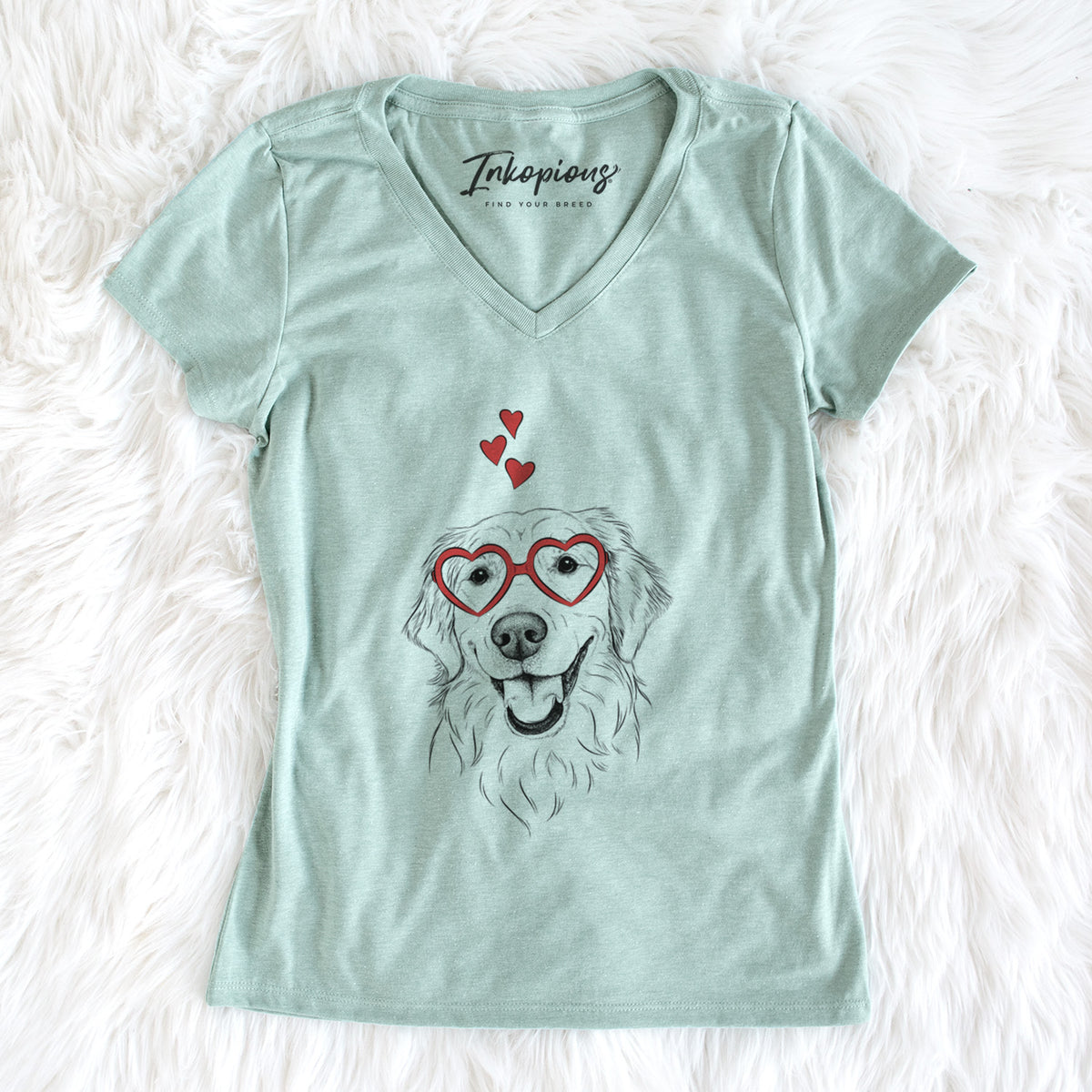Valentine Maple the Golden Retriever - Women's Perfect V-neck Shirt