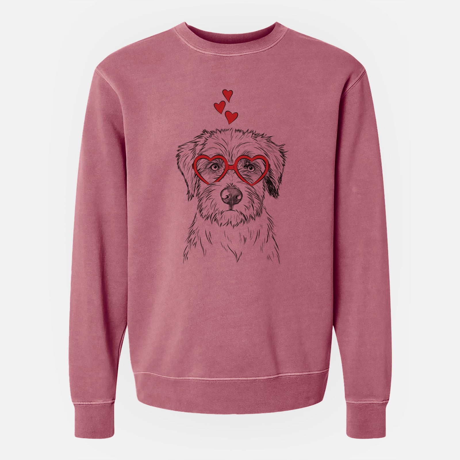 Valentine Marek the Bernedoodle - Unisex Pigment Dyed Crew Sweatshirt