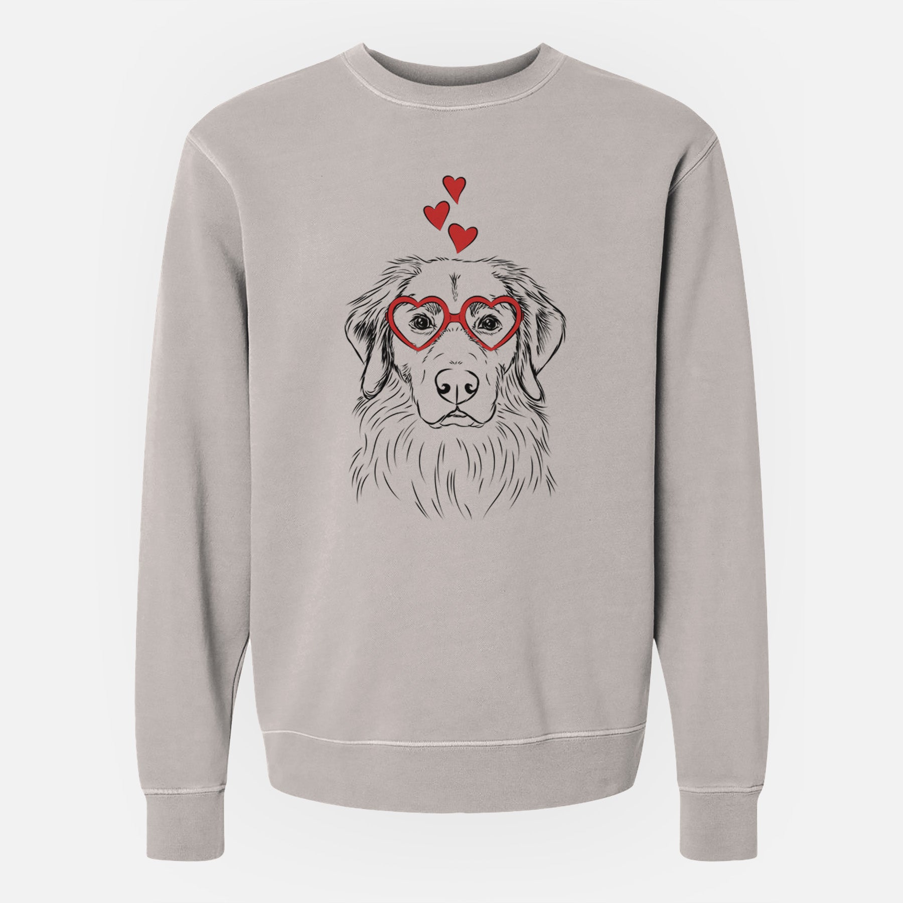 Valentine Marley the Golden Retriever - Unisex Pigment Dyed Crew Sweatshirt