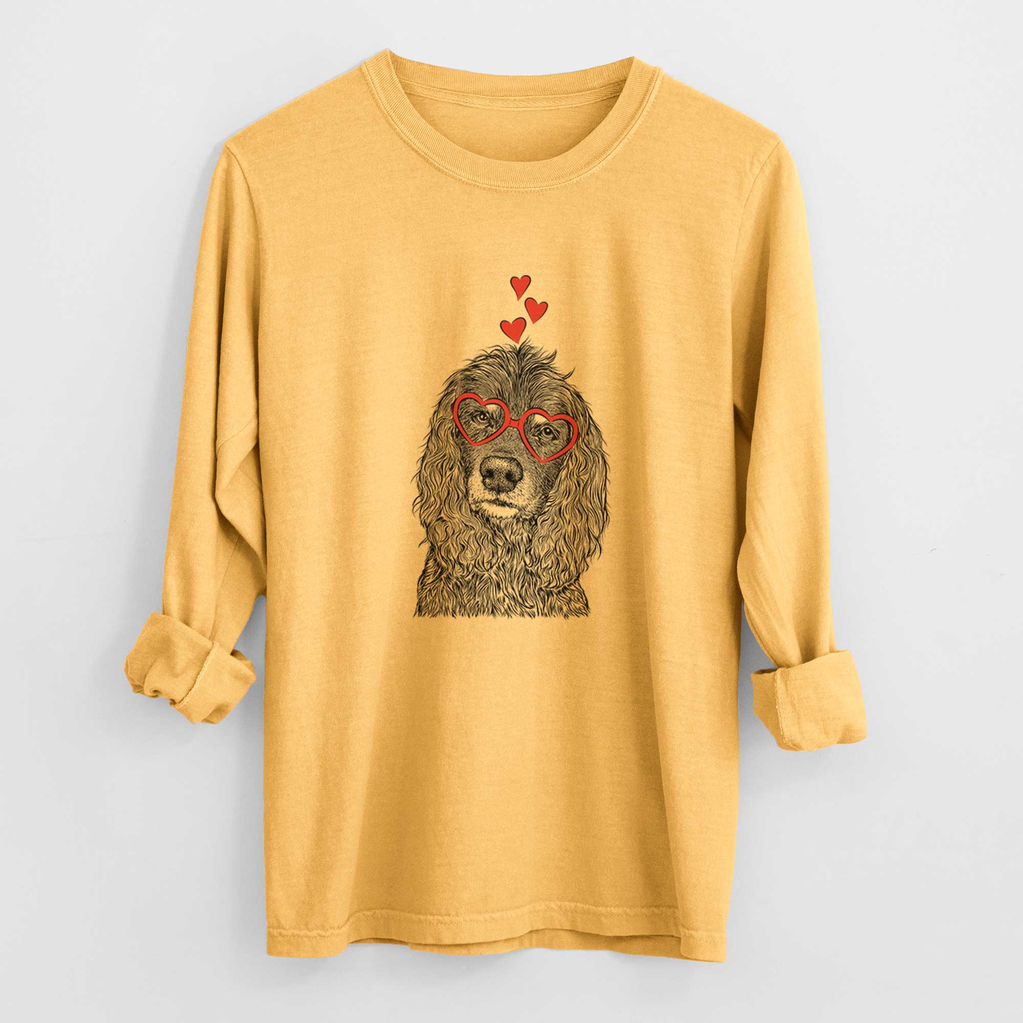 Valentine Marley Boy the American Cocker Spaniel - Heavyweight 100% Cotton Long Sleeve