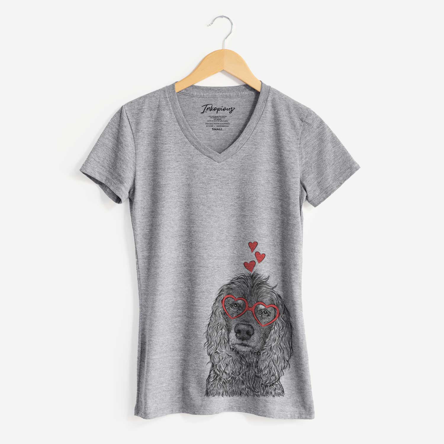 Valentine Marley Boy the American Cocker Spaniel - Women's V-neck Shirt