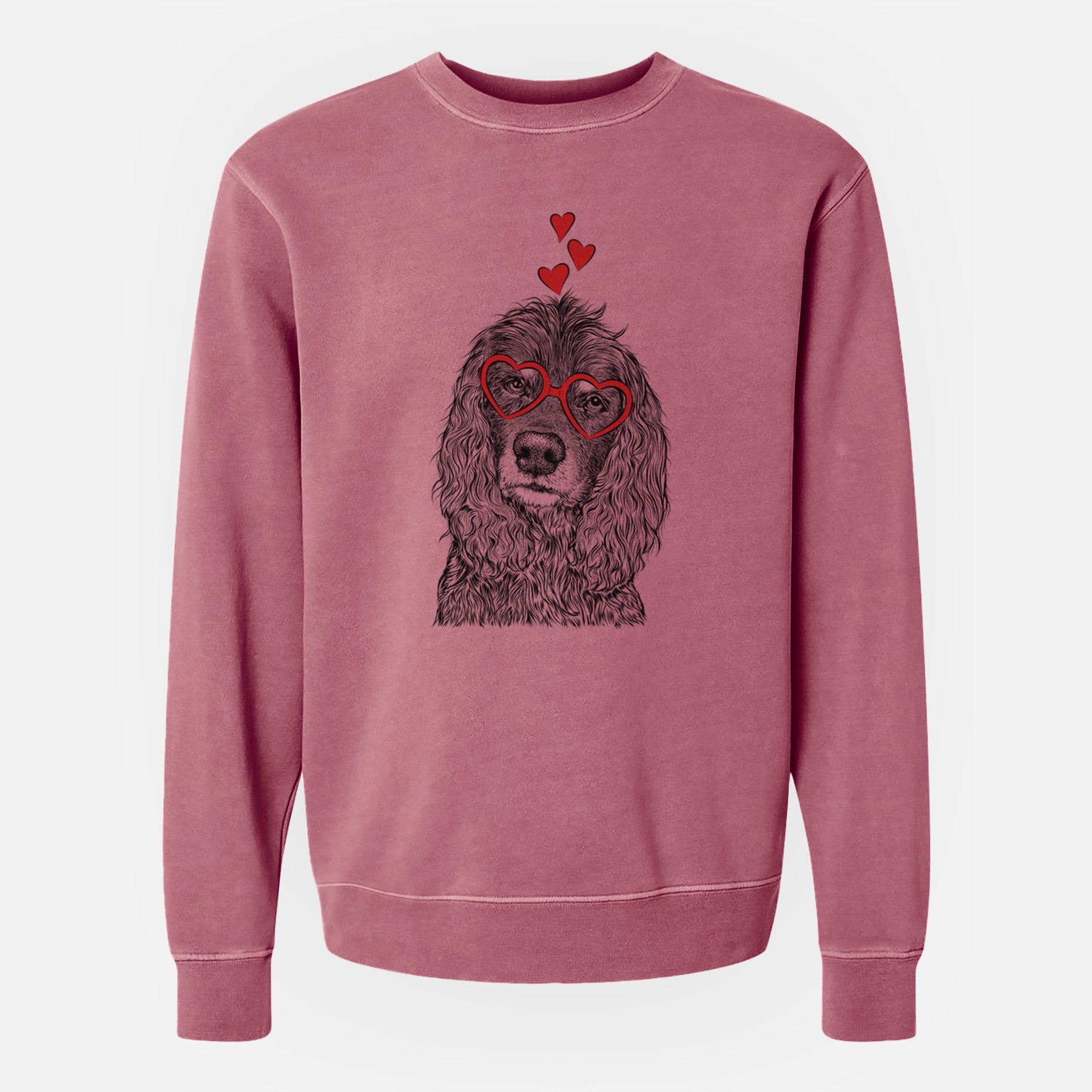 Valentine Marley Boy the American Cocker Spaniel - Unisex Pigment Dyed Crew Sweatshirt