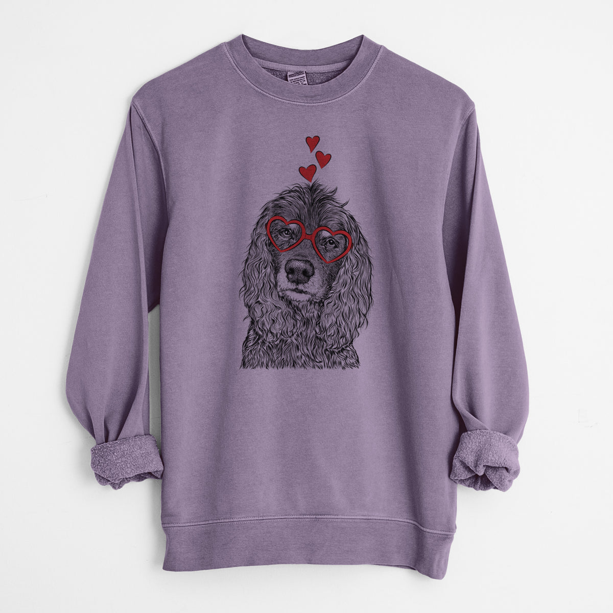 Valentine Marley Boy the American Cocker Spaniel - Unisex Pigment Dyed Crew Sweatshirt