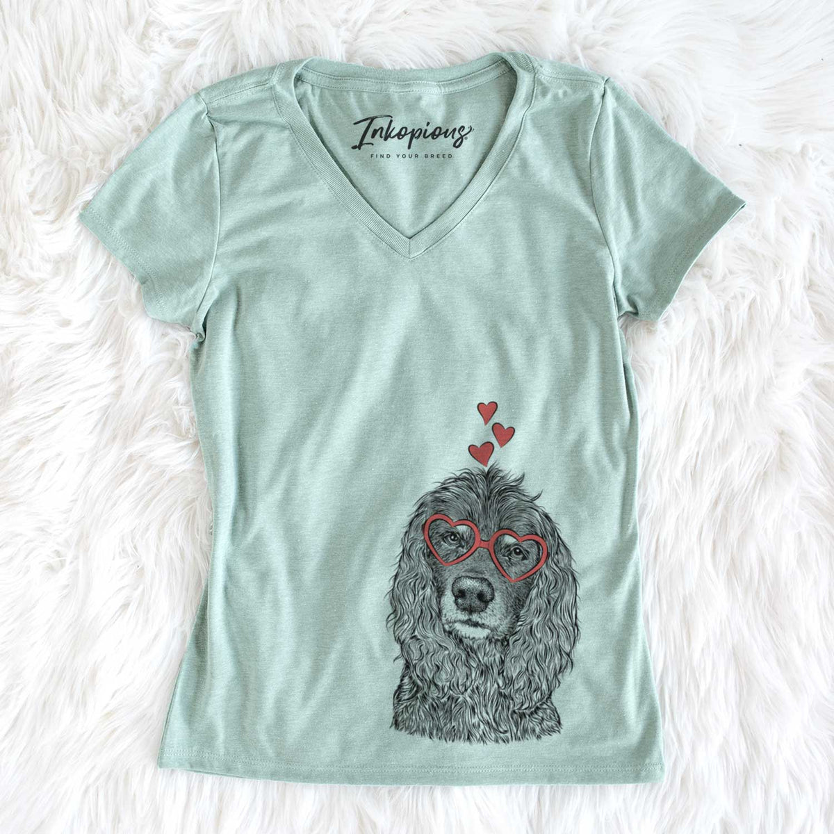 Valentine Marley Boy the American Cocker Spaniel - Women&#39;s V-neck Shirt