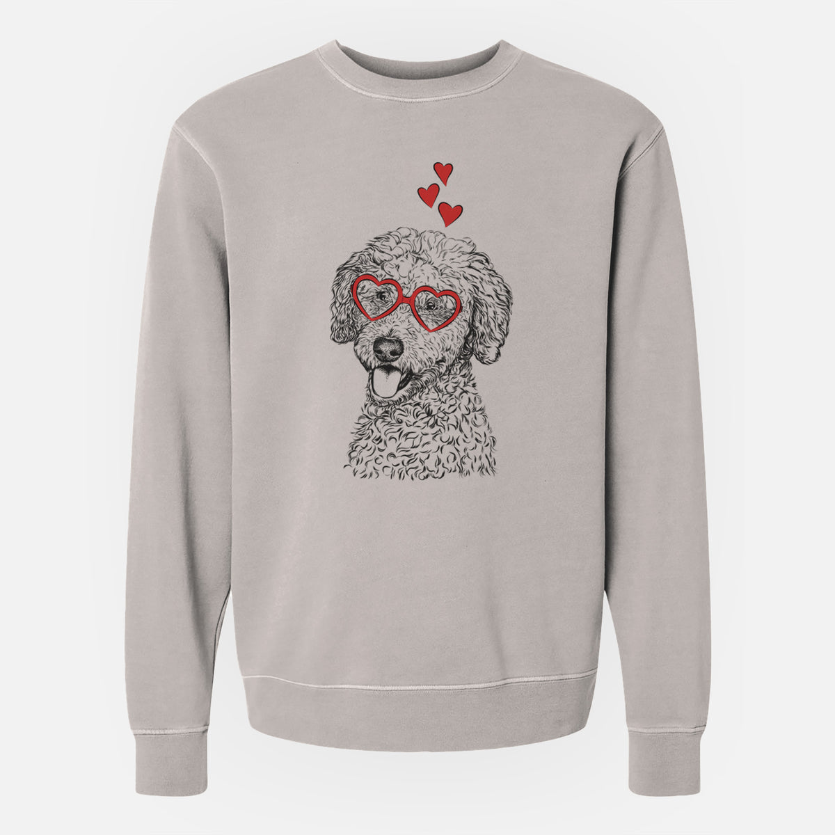 Valentine Marlow the Goldendoodle - Unisex Pigment Dyed Crew Sweatshirt