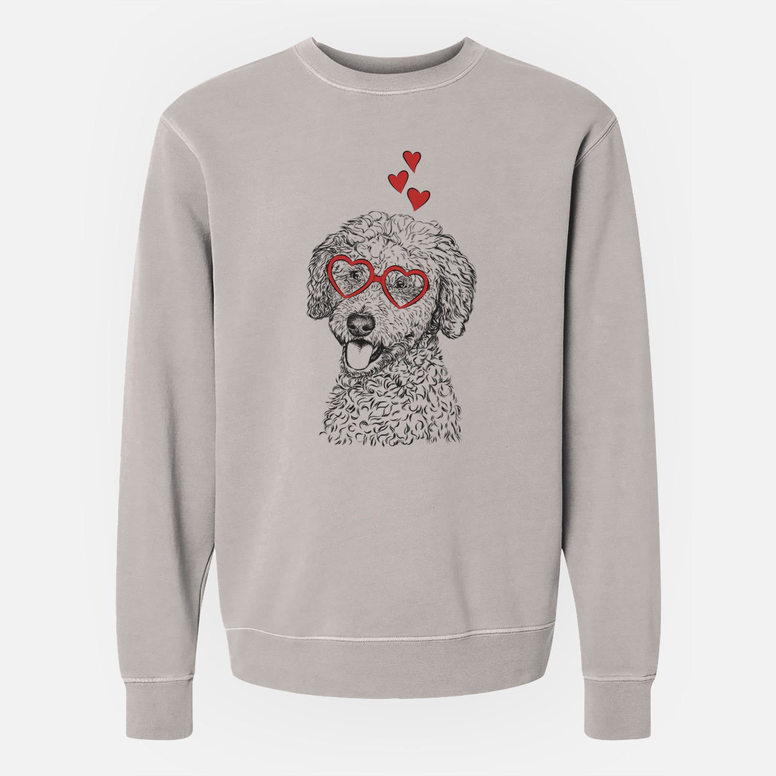Valentine Marlow the Goldendoodle - Unisex Pigment Dyed Crew Sweatshirt