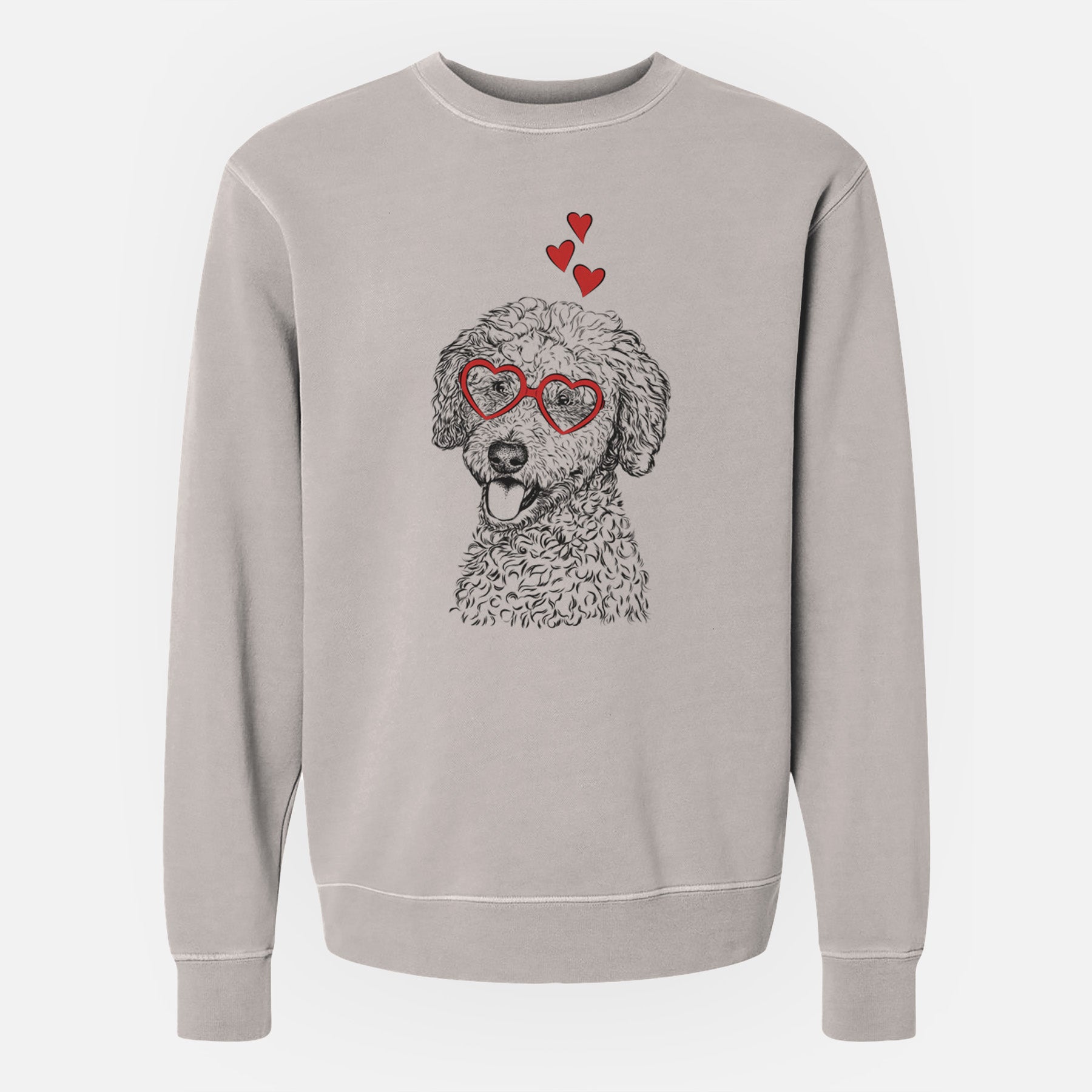 Valentine Marlow the Goldendoodle - Unisex Pigment Dyed Crew Sweatshirt