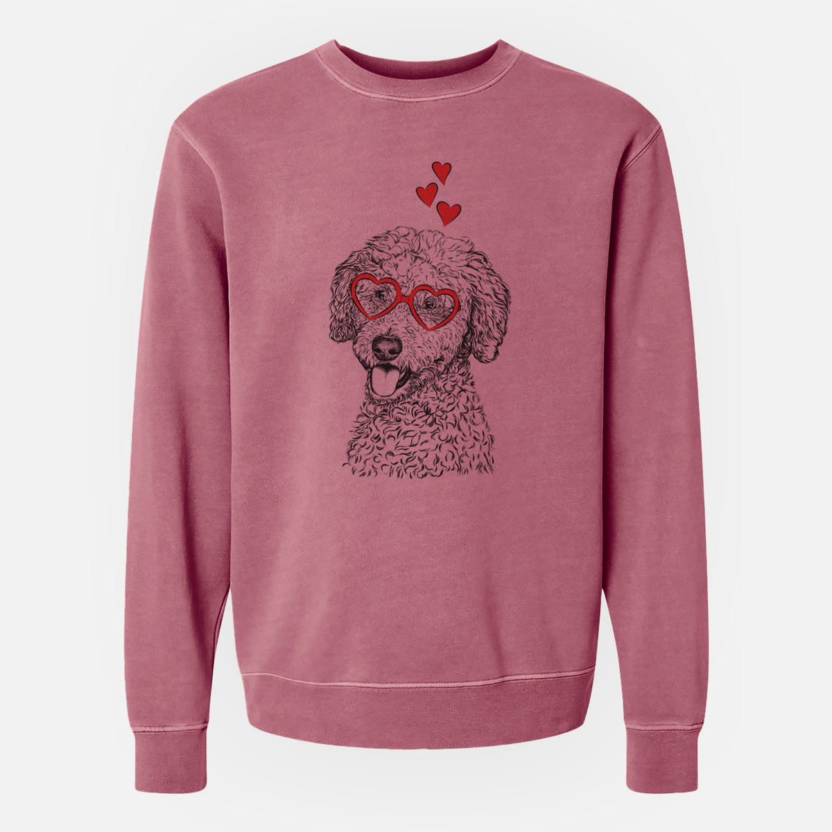 Valentine Marlow the Goldendoodle - Unisex Pigment Dyed Crew Sweatshirt