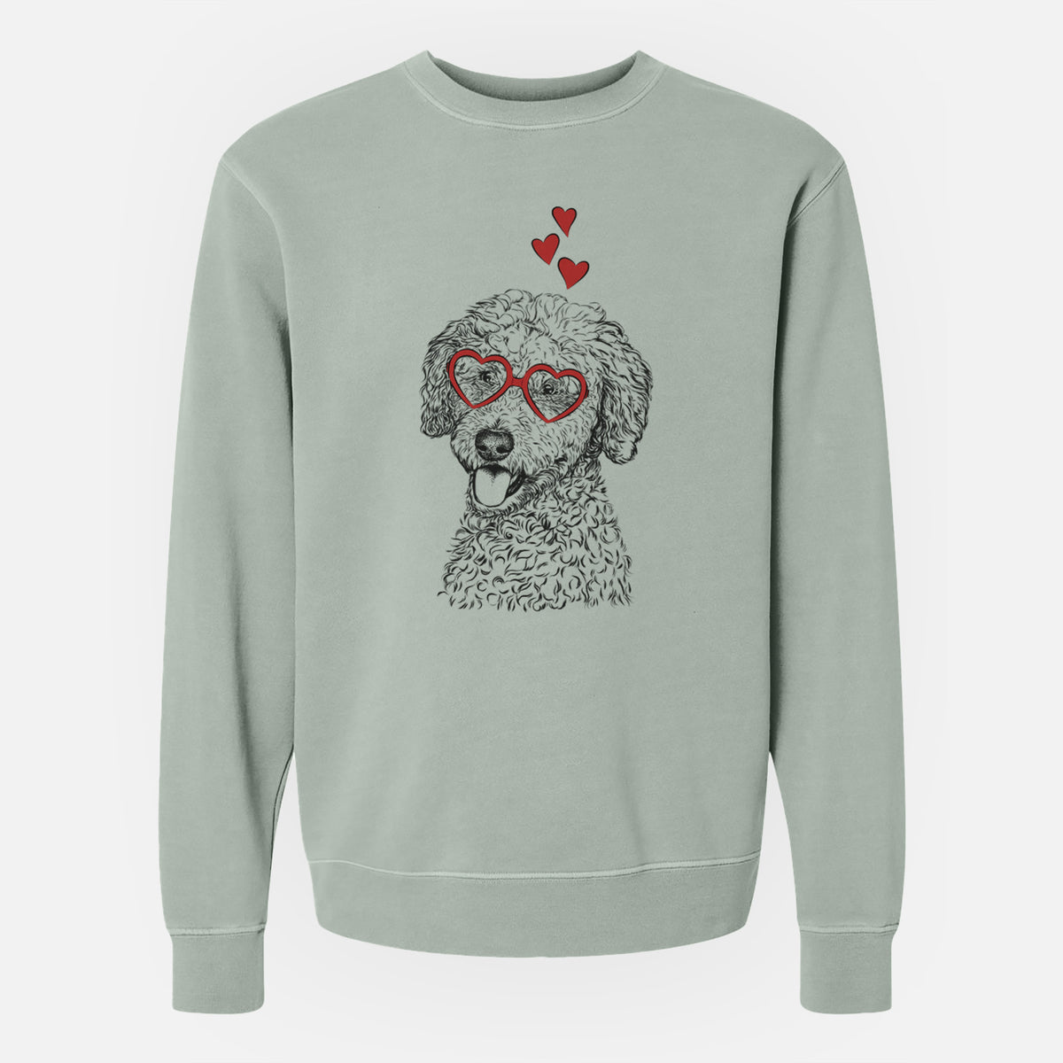 Valentine Marlow the Goldendoodle - Unisex Pigment Dyed Crew Sweatshirt