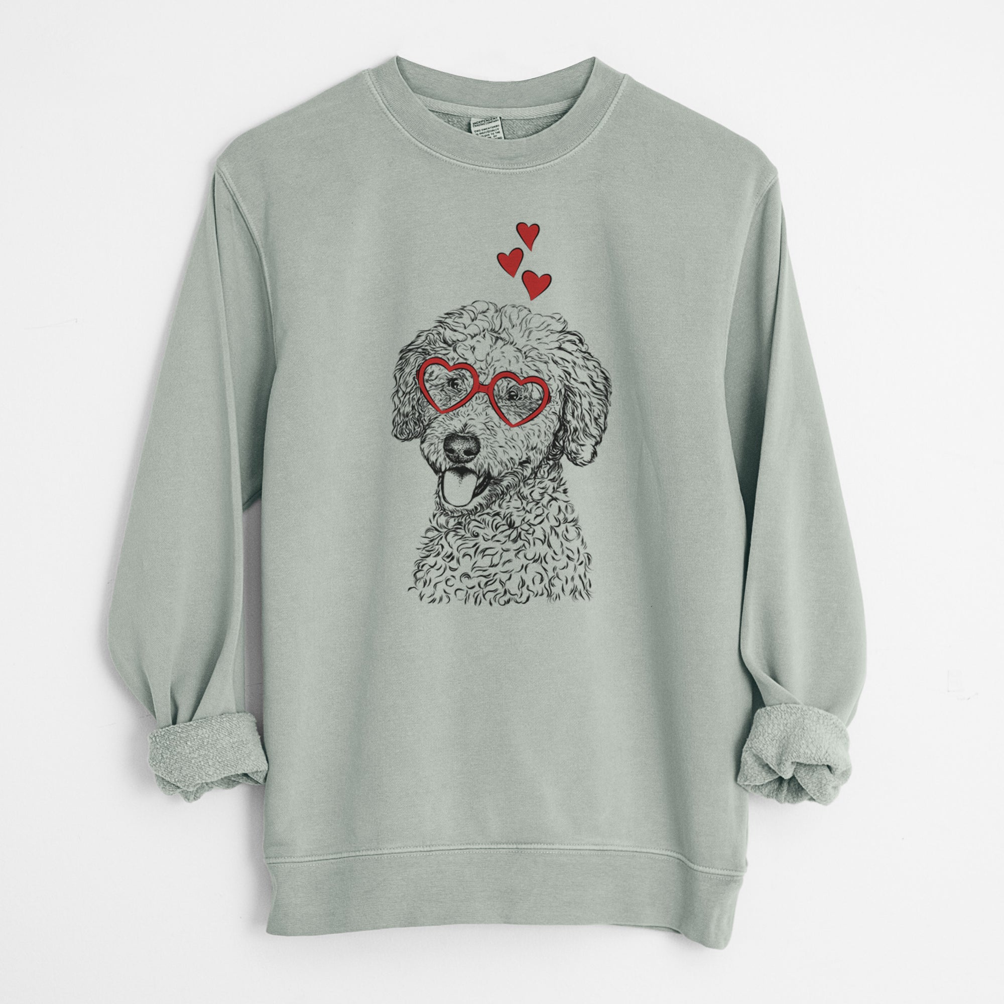 Valentine Marlow the Goldendoodle - Unisex Pigment Dyed Crew Sweatshirt