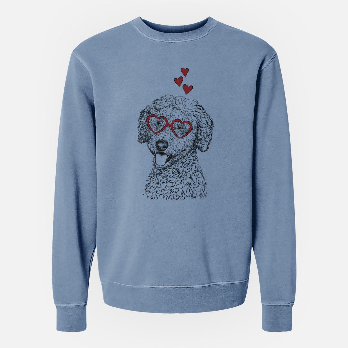 Valentine Marlow the Goldendoodle - Unisex Pigment Dyed Crew Sweatshirt