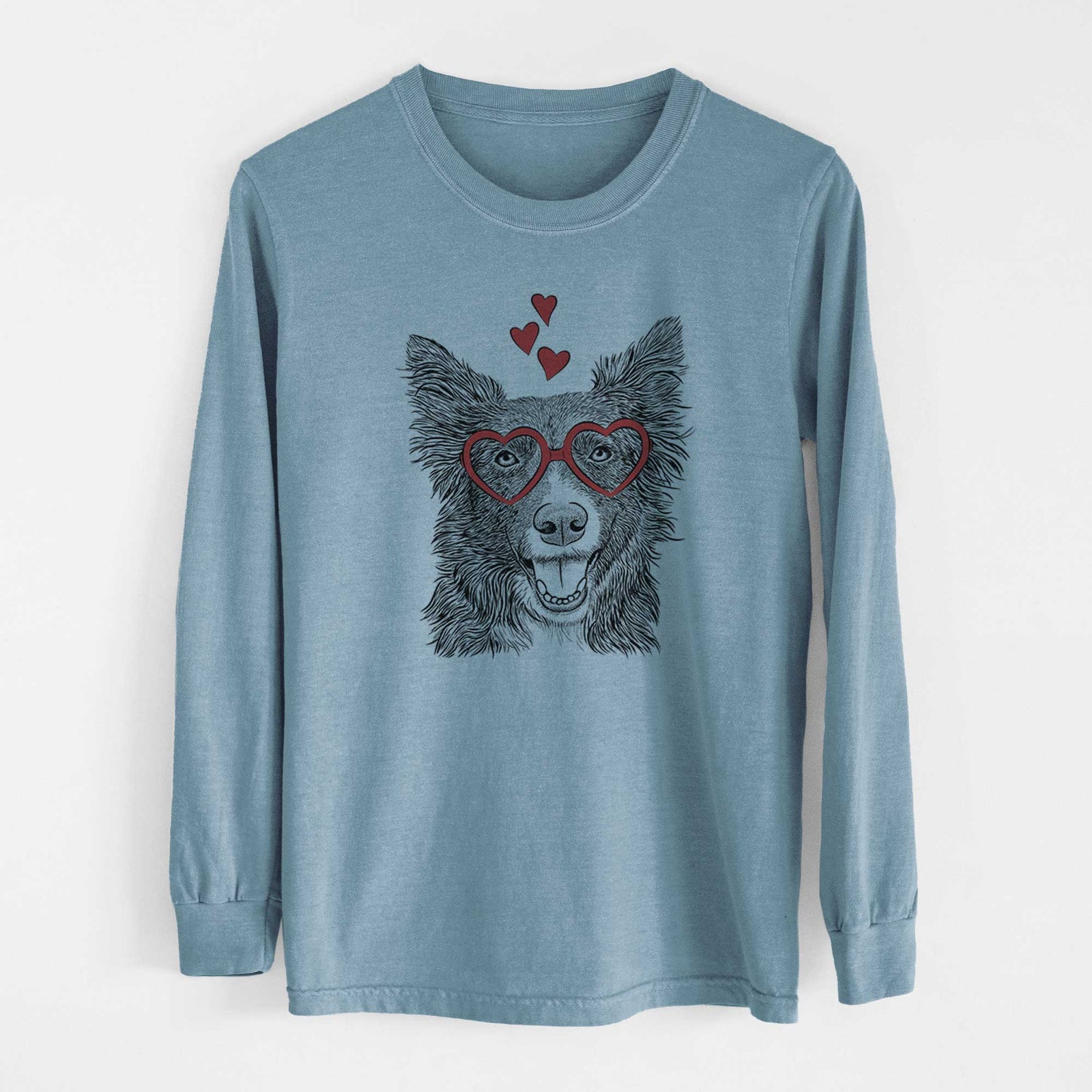 Valentine Marti the Border Collie - Heavyweight 100% Cotton Long Sleeve