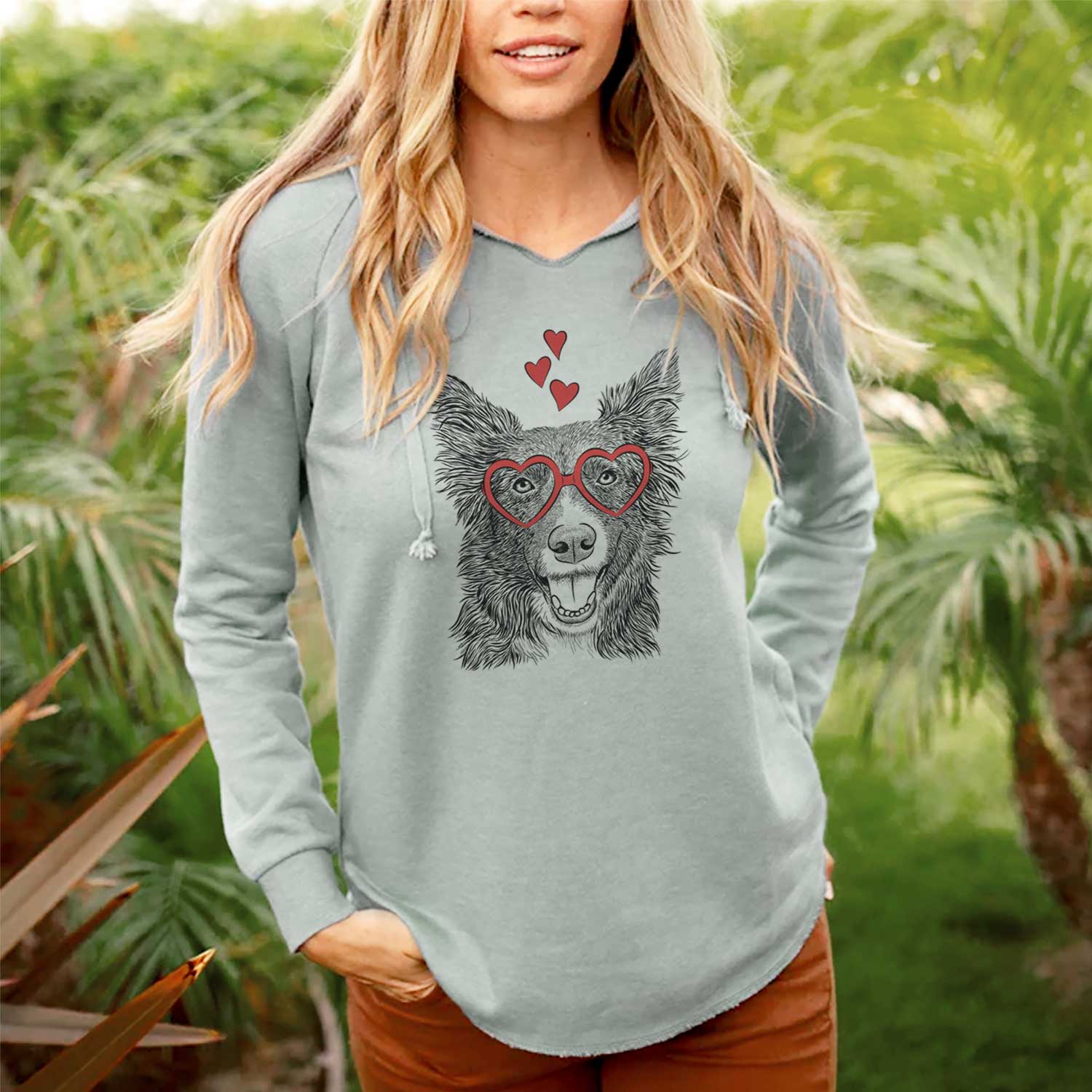 Valentine Marti the Border Collie - Cali Wave Hooded Sweatshirt