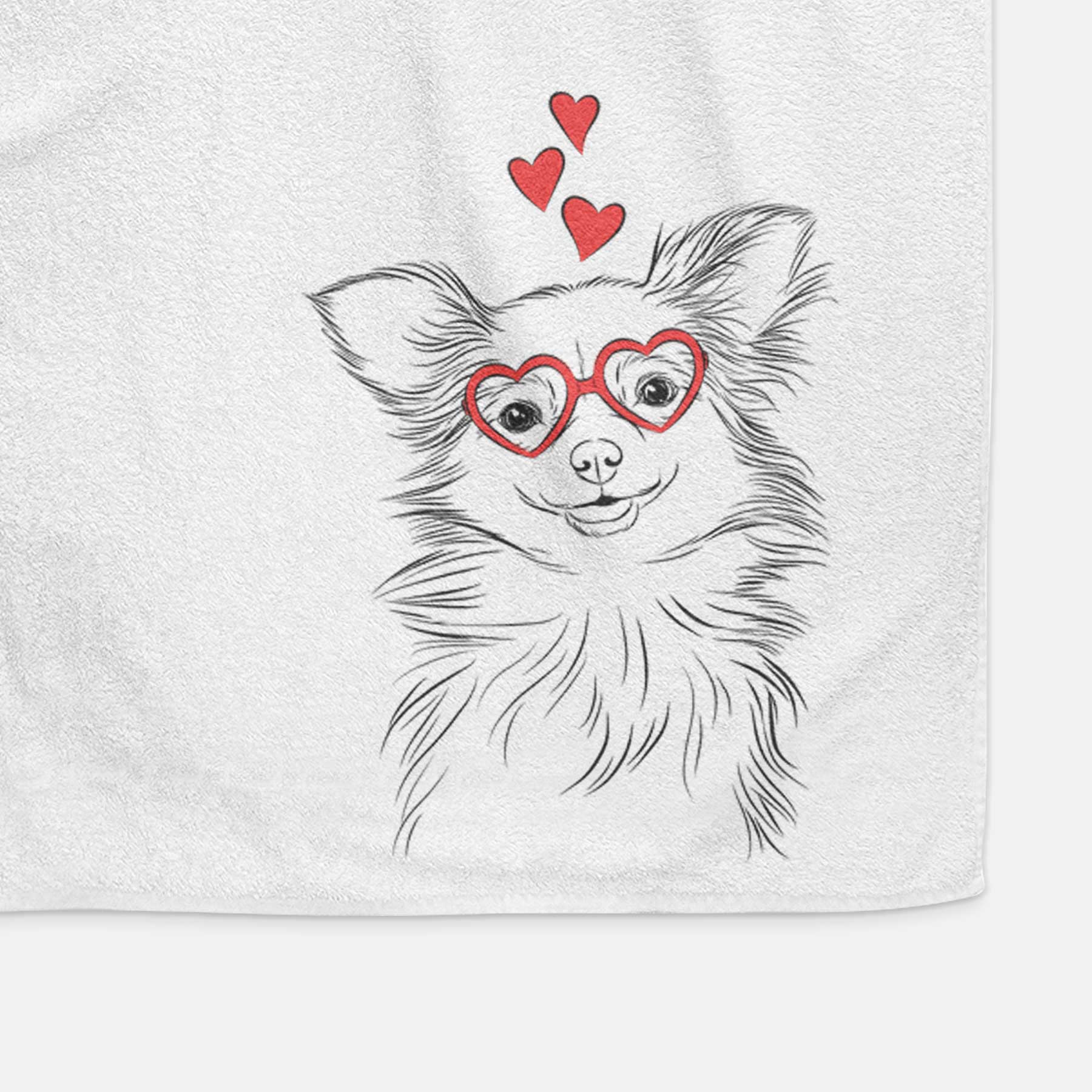 Marzi the Long Haired Chihuahua Decorative Hand Towel